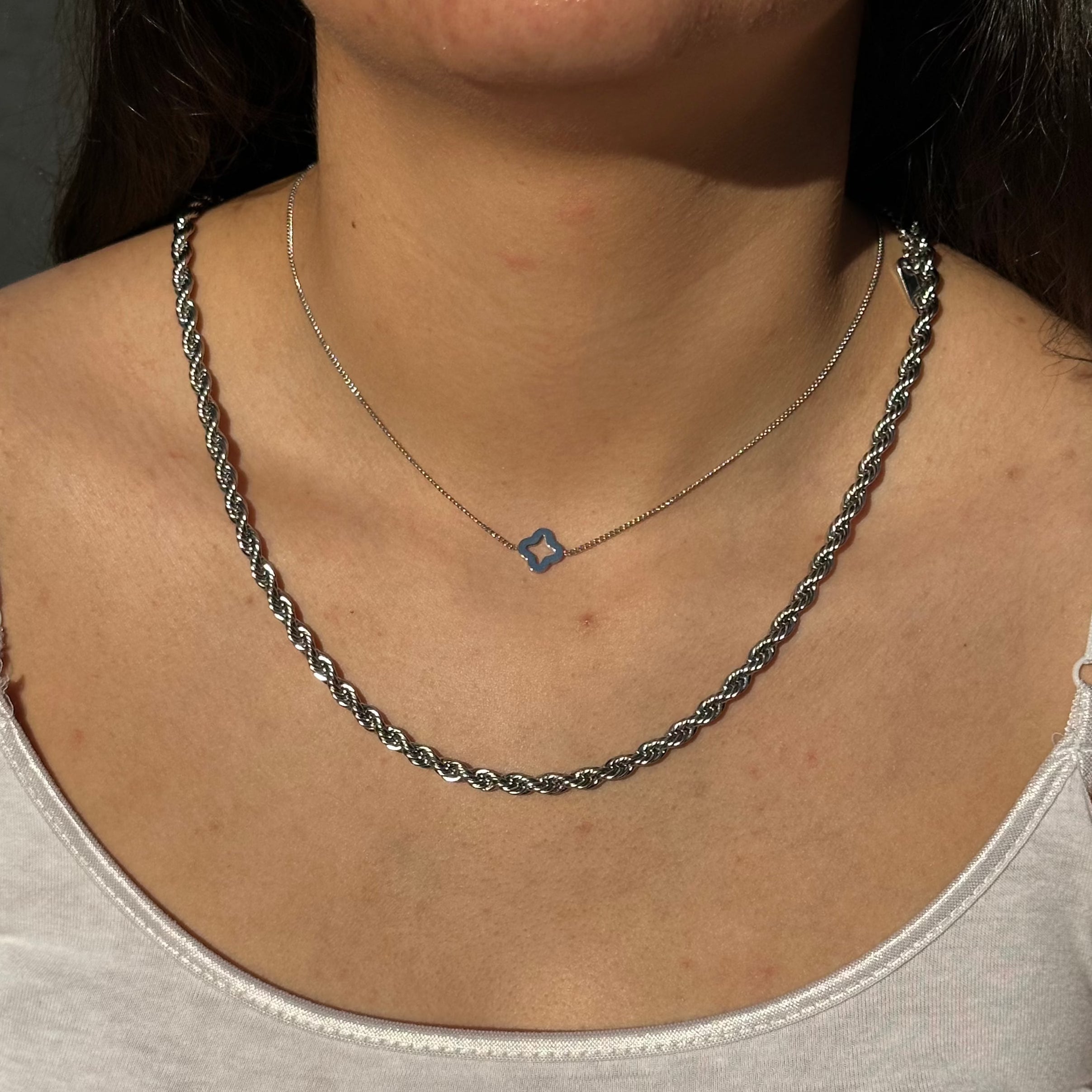 18k Gold Rope Chain Necklace