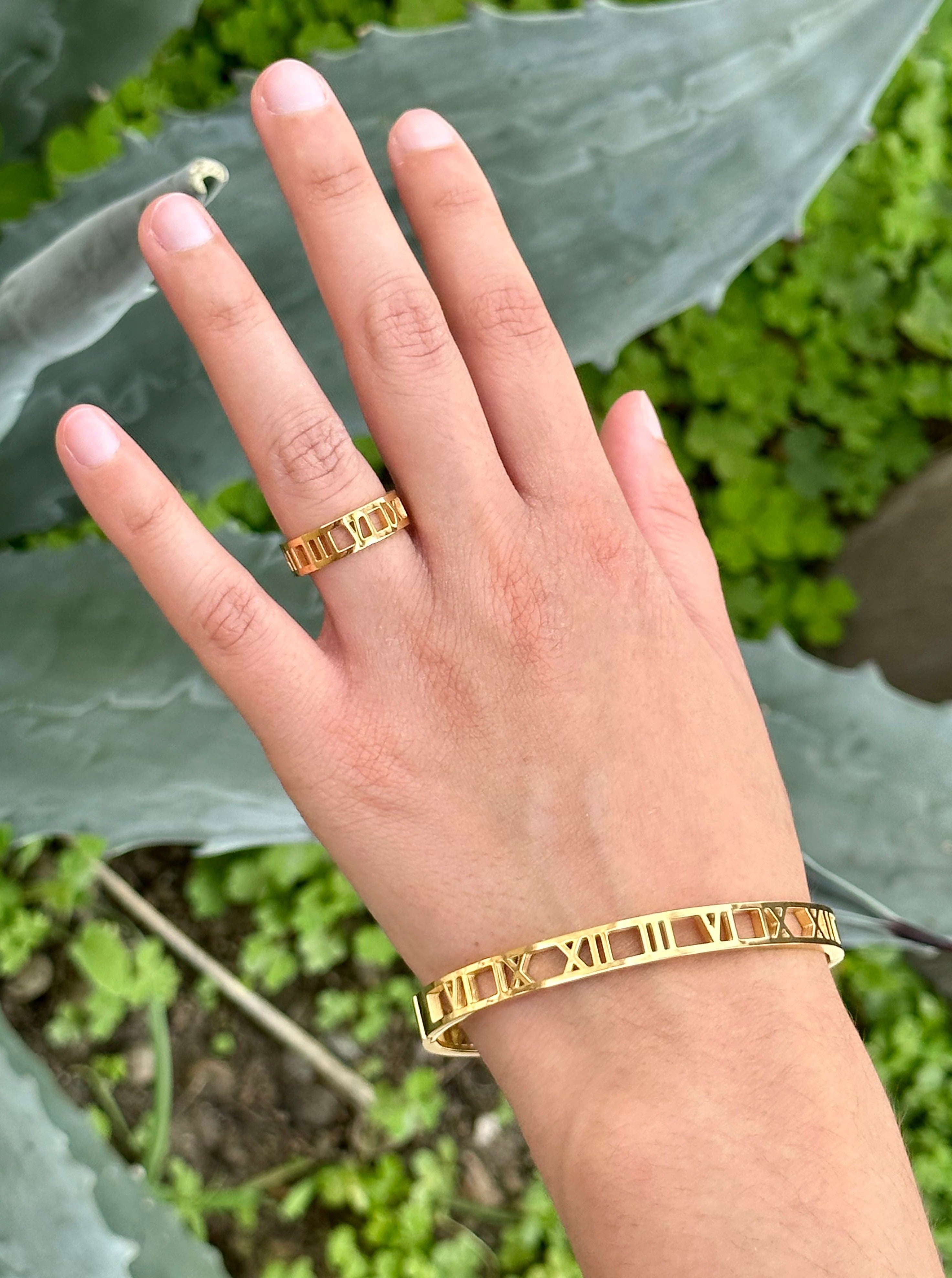 Roman Numeral Cuff Bracelet Bangle