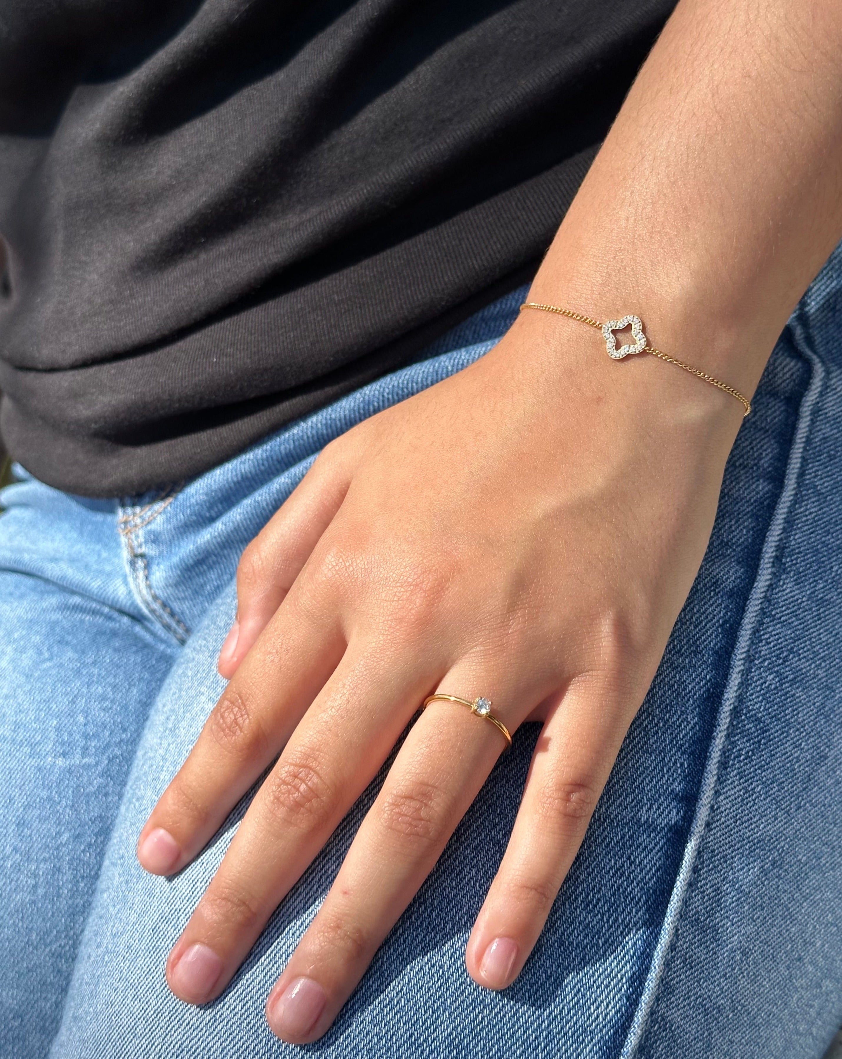 Pave Mini Clover Bracelet