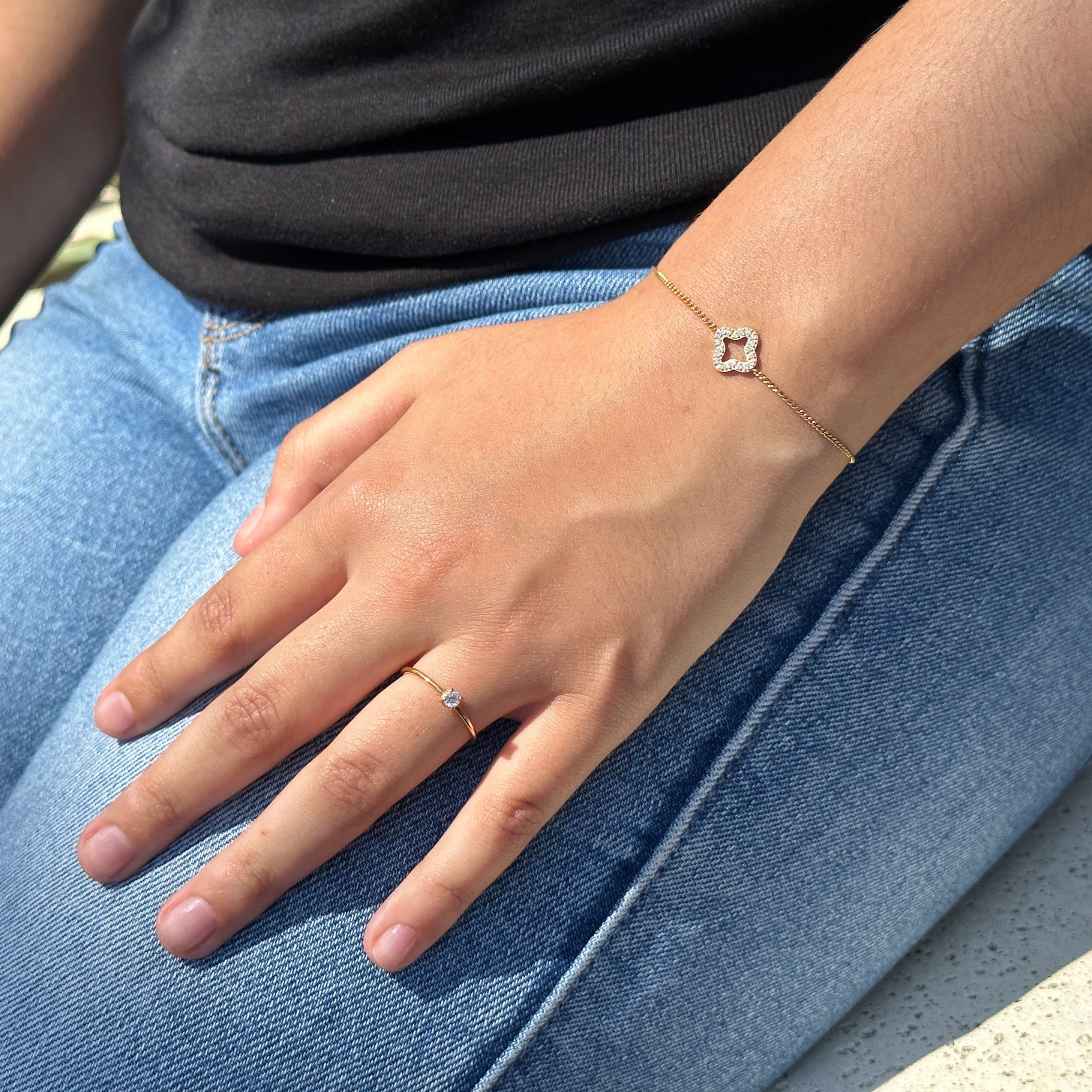 Pave Mini Clover Bracelet