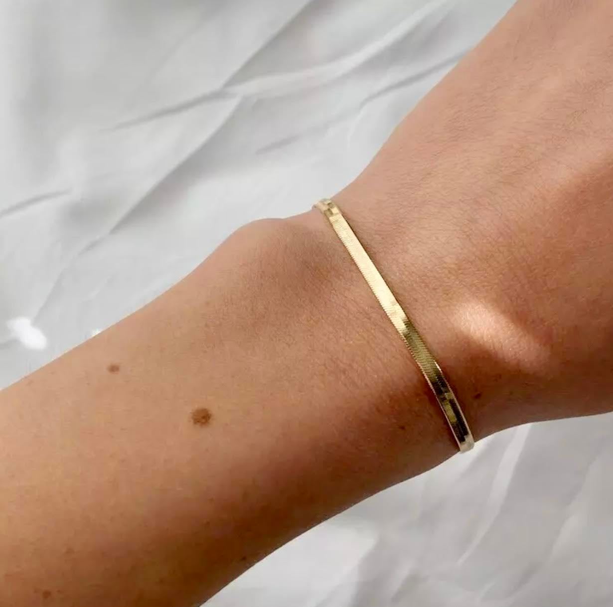 gold-herringbone-anklet-chain-anklet-snake-chain-bracelet