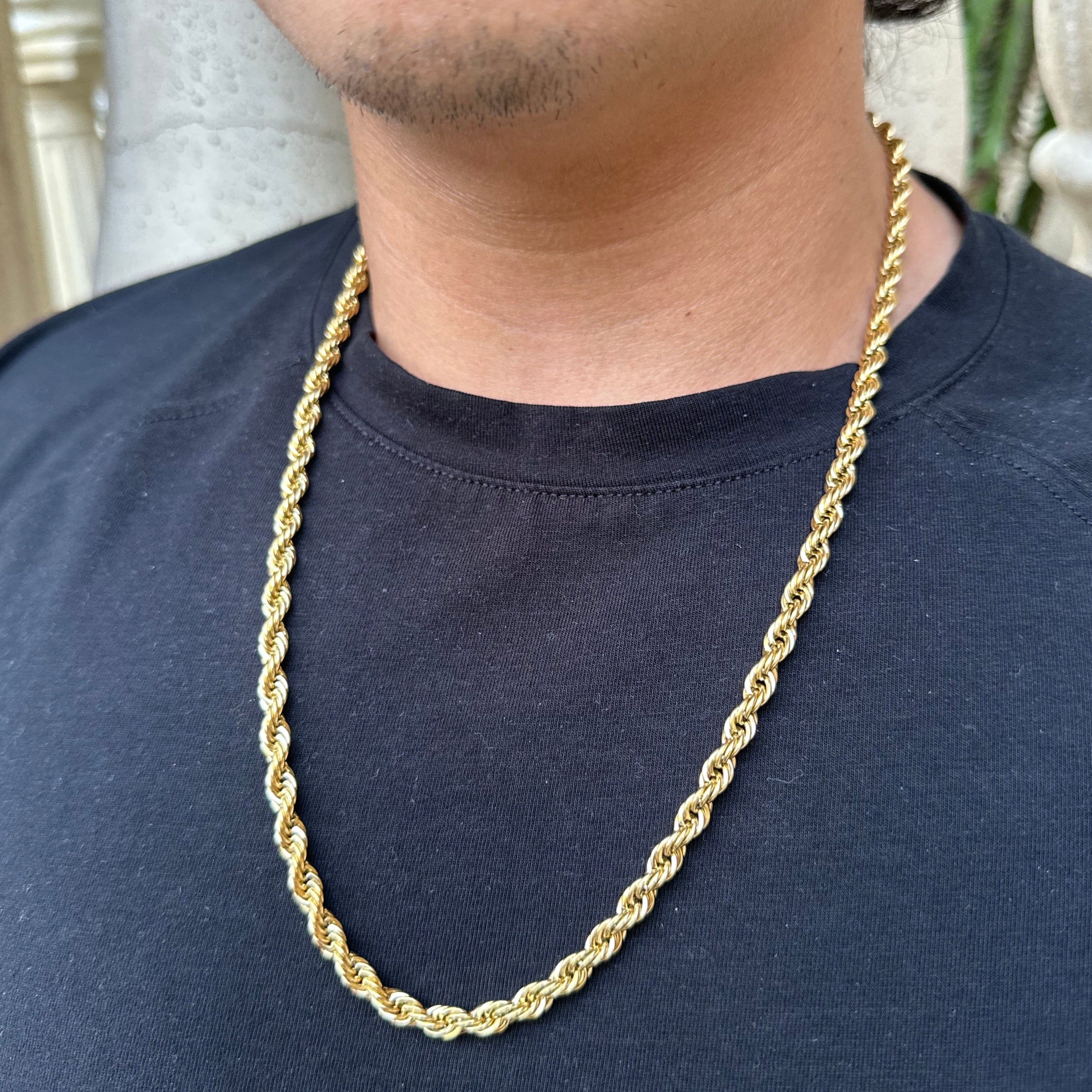 5mm gold mens rope chain