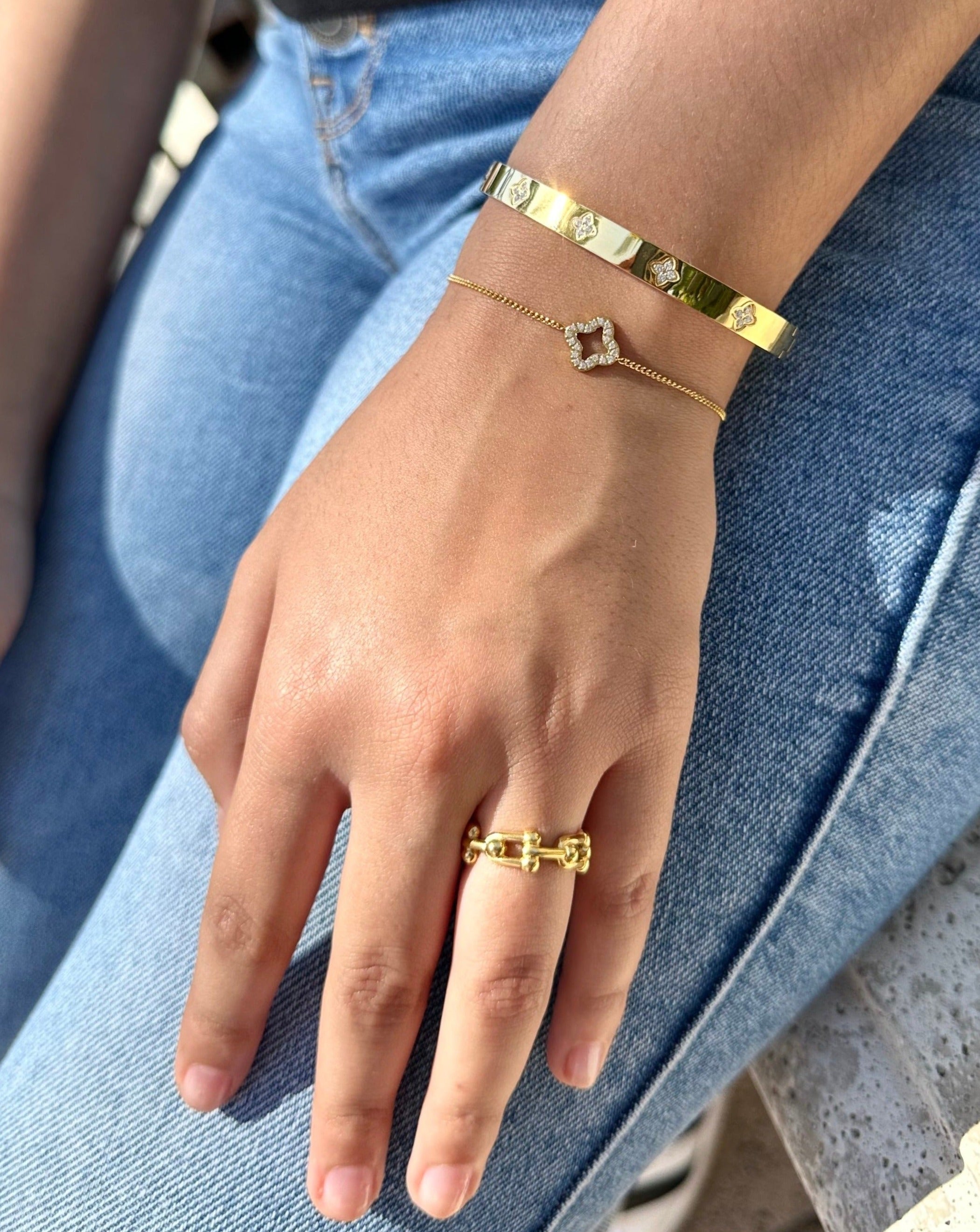 Pave Mini Clover Bracelet