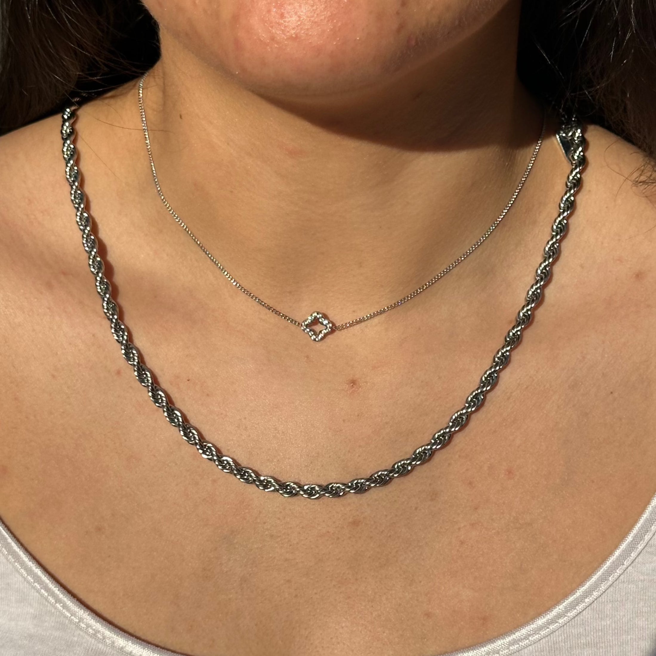 18k Gold Rope Chain Necklace