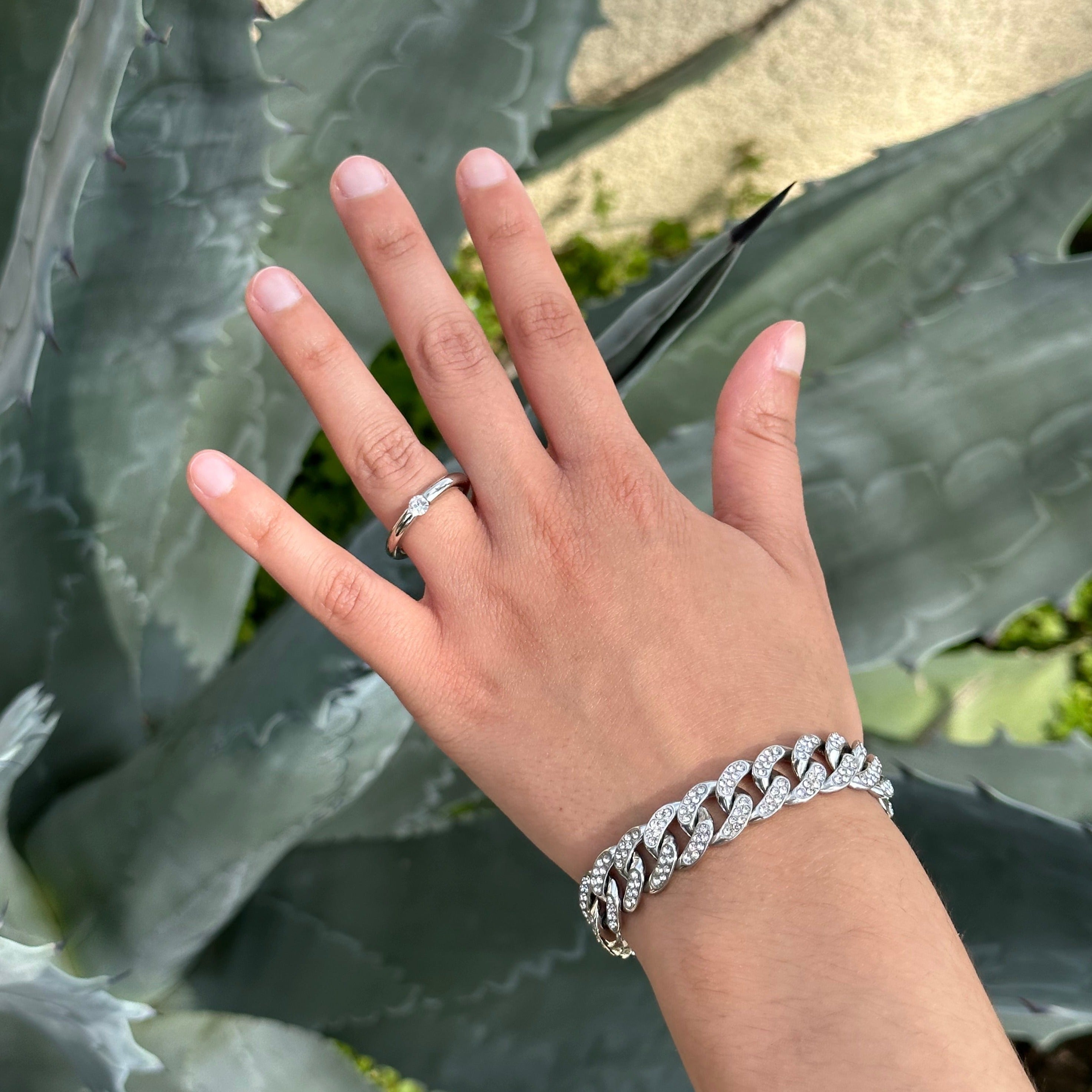 diamond encrusted bracelet and ring