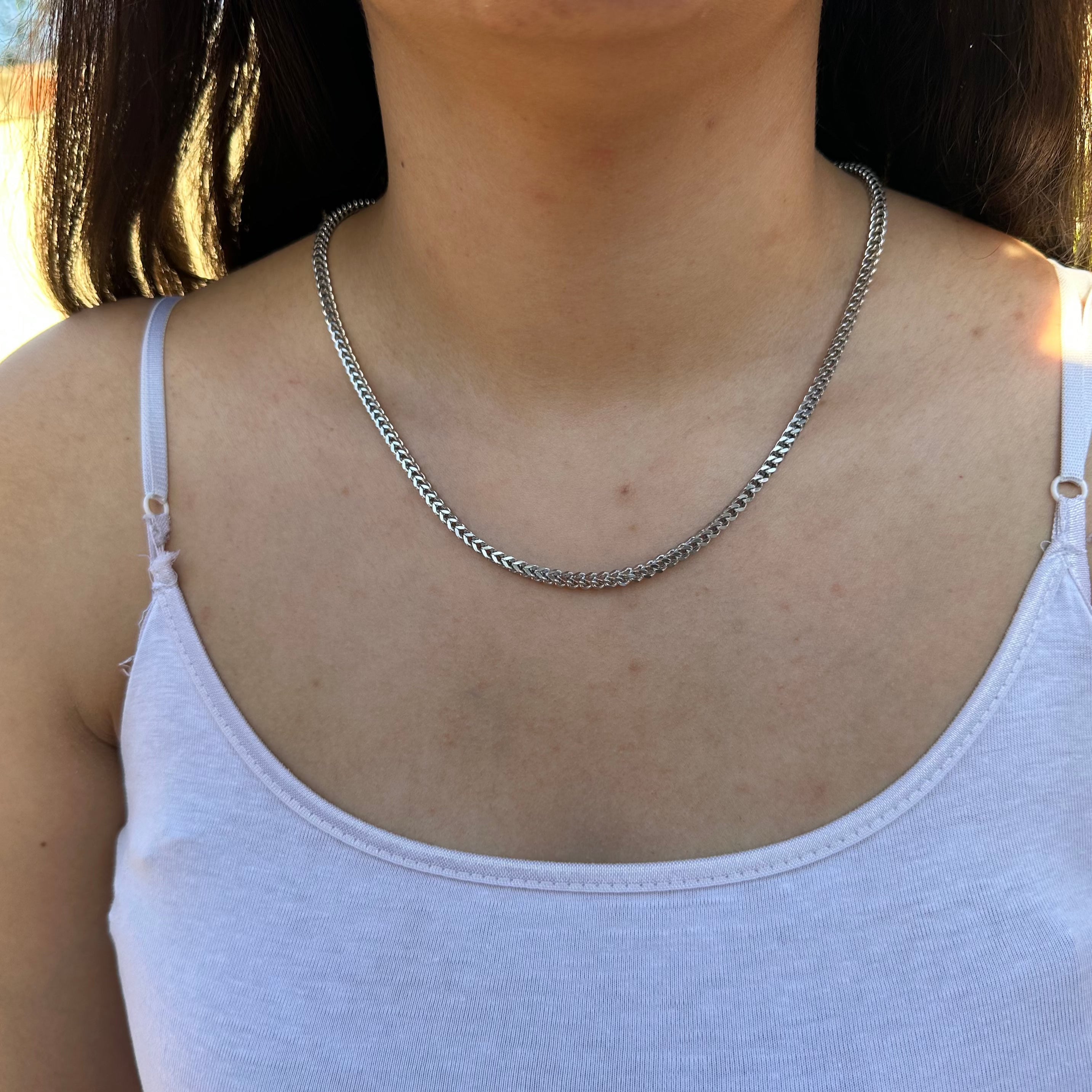 Collar de cadena de trigo para mujer