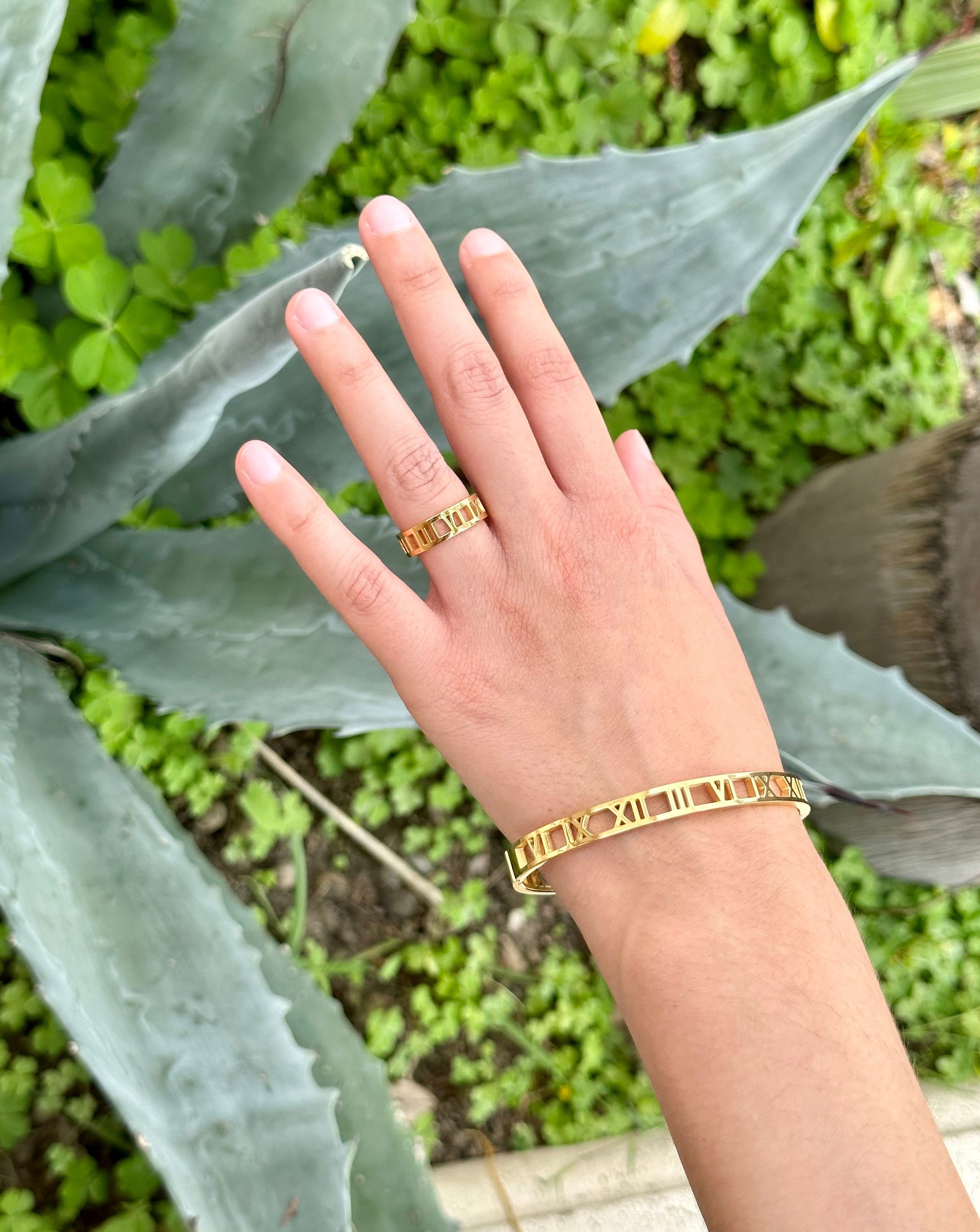Roman Numeral Cuff Bracelet Bangle