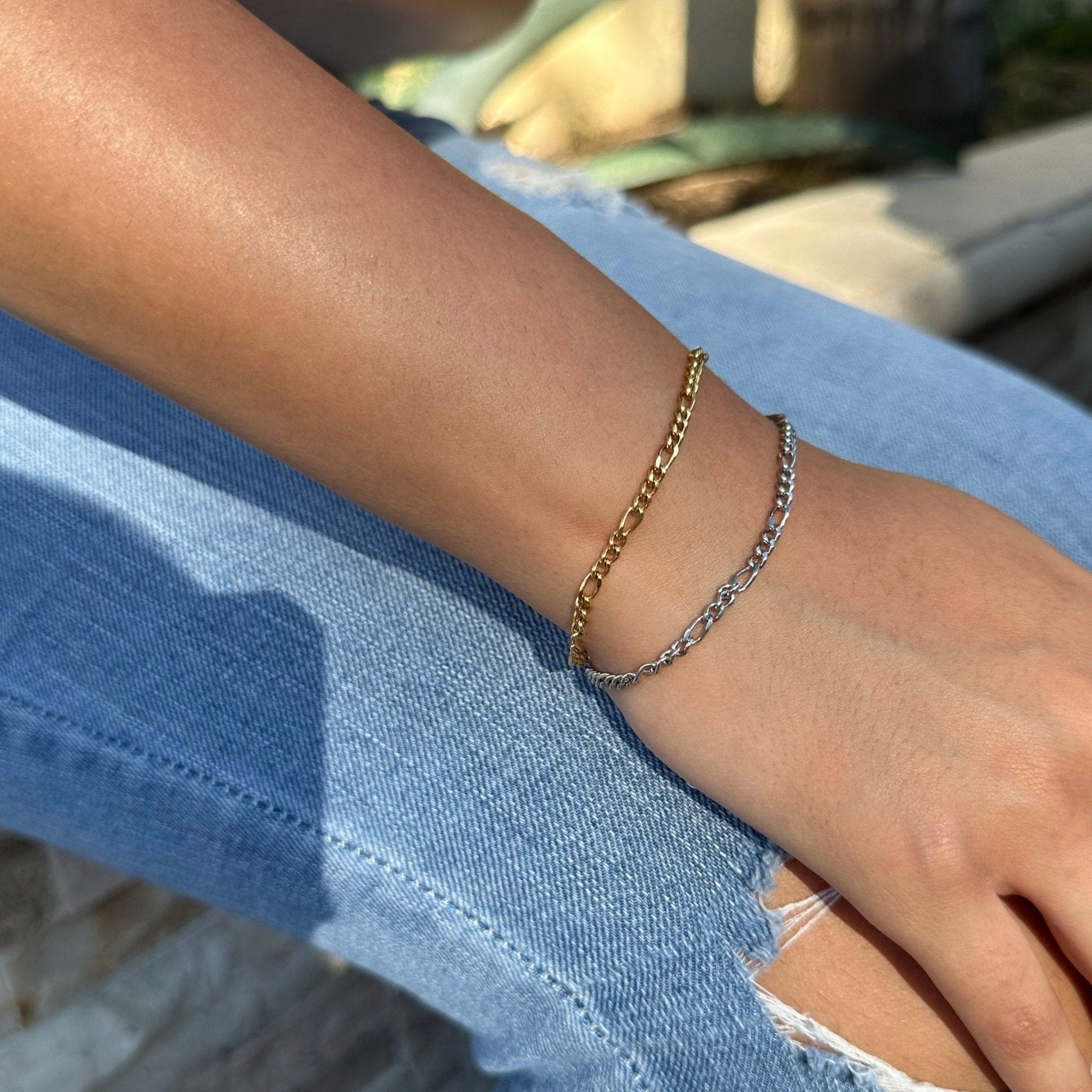 delicate gold and silver chain bracelets