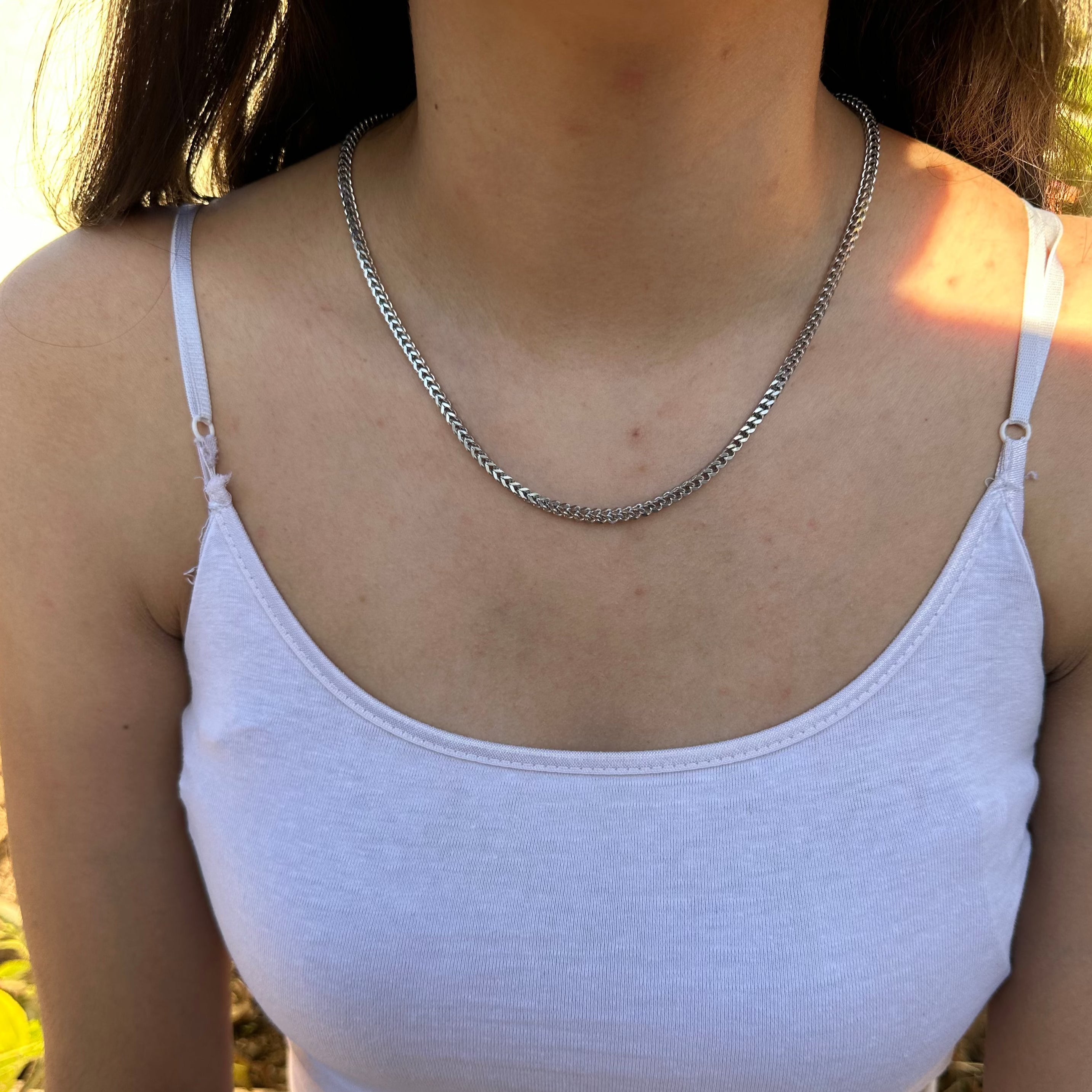 Collar de cadena de trigo para mujer
