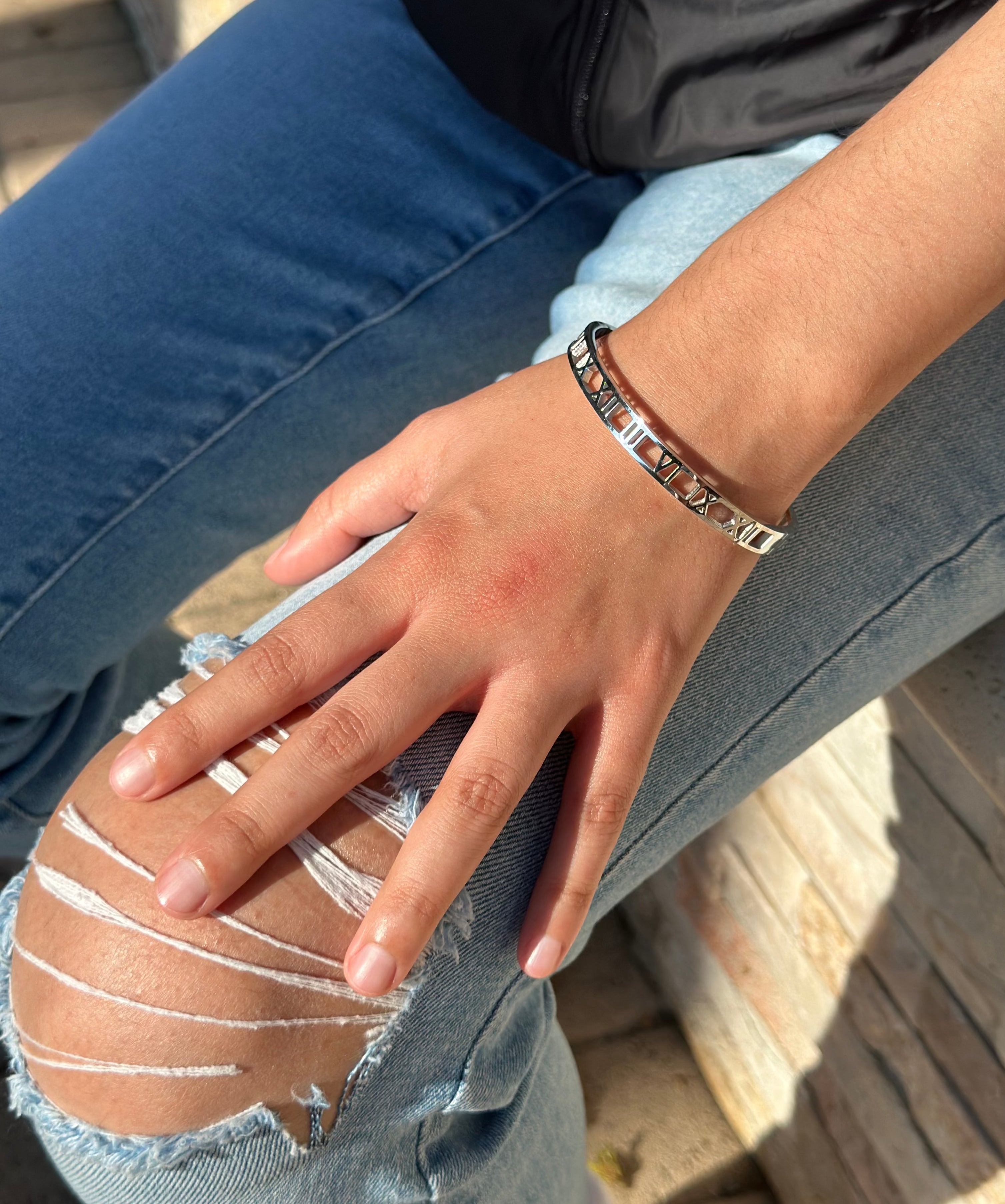 Roman Numeral Cuff Bracelet Bangle