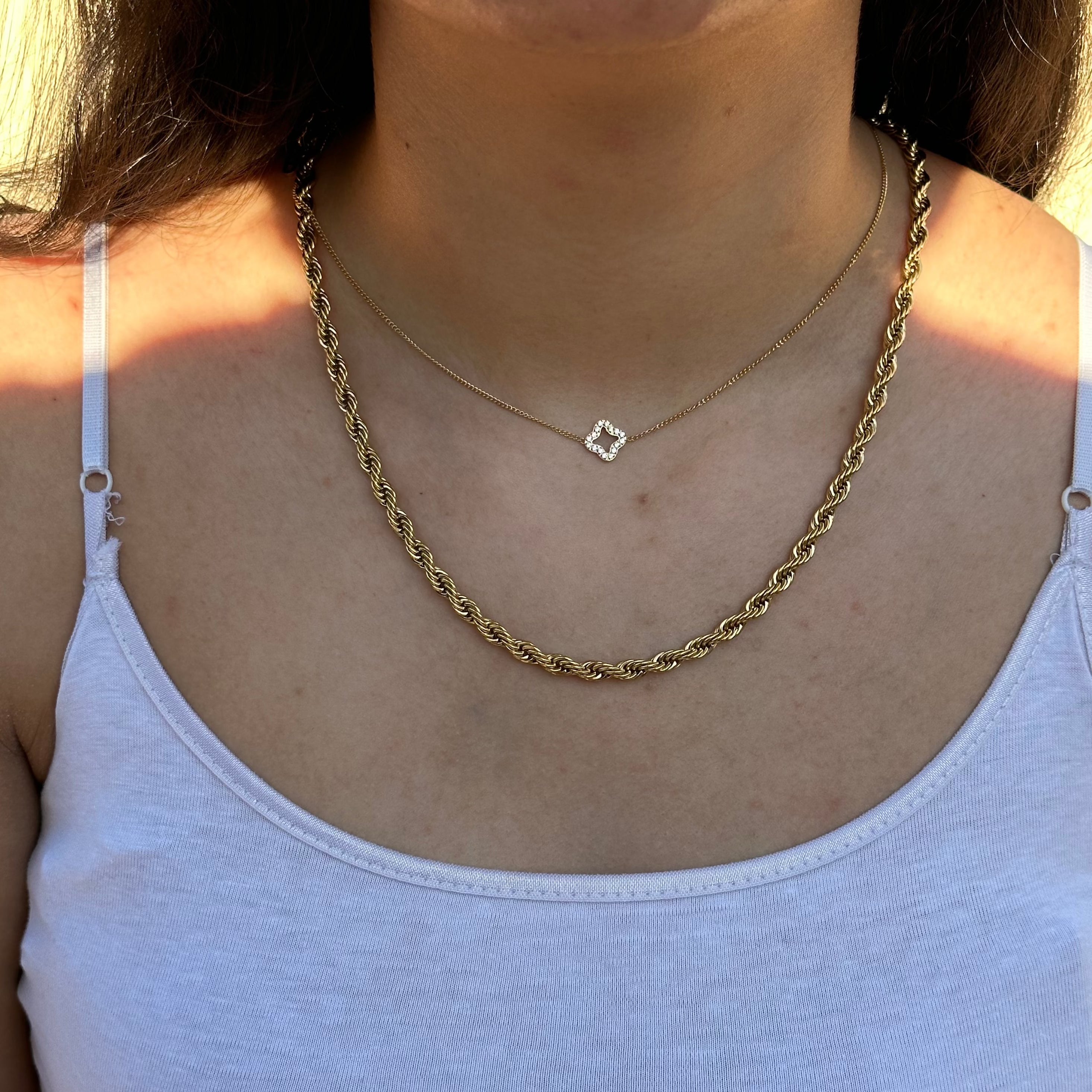 18k Gold Rope Chain Necklace