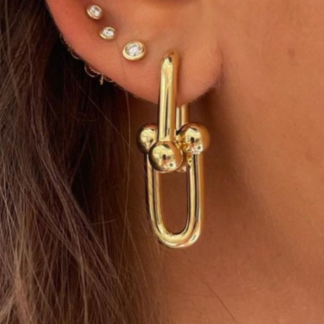 Bold Intertwined Double U Link Earrings