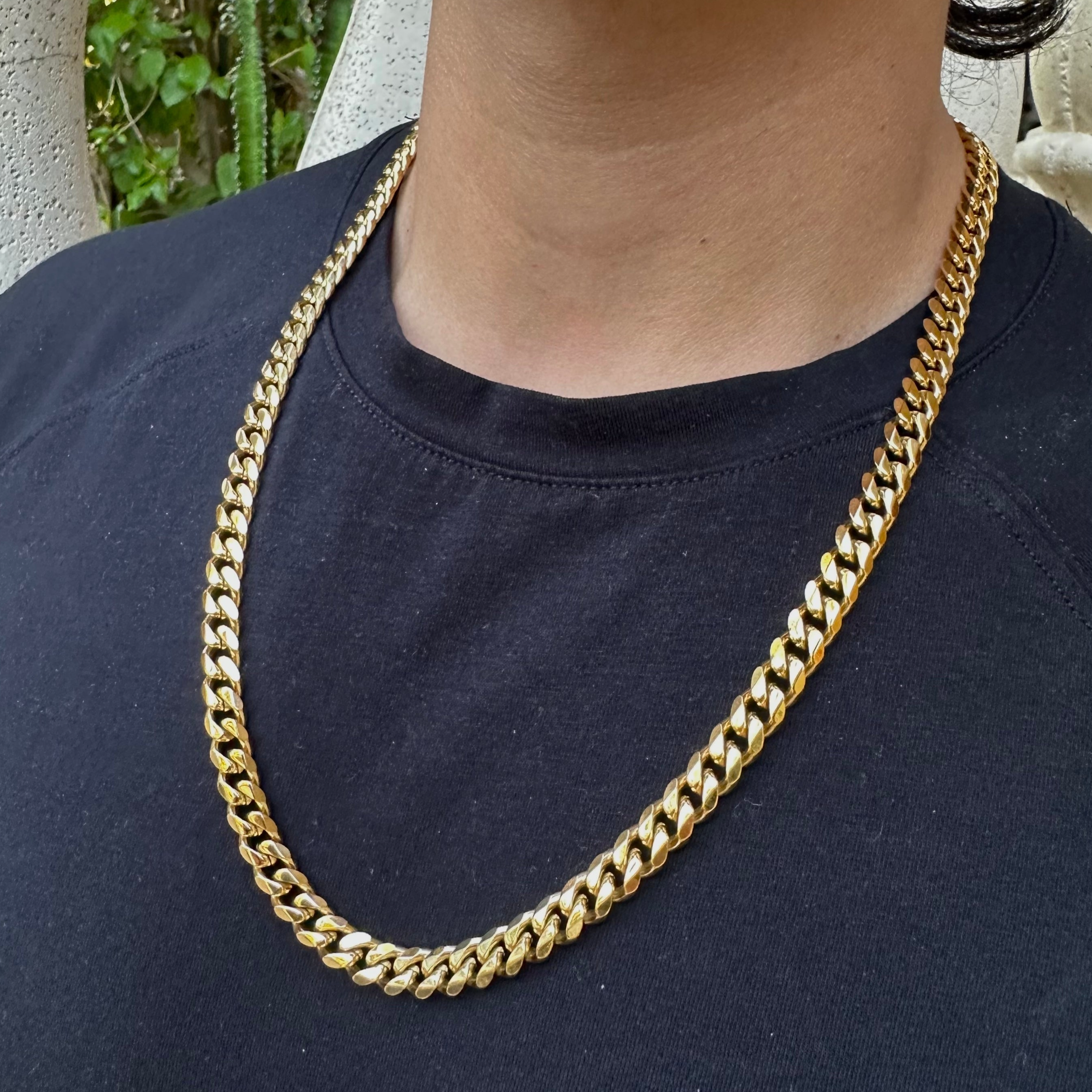 thick 8mm gold cuban link chain