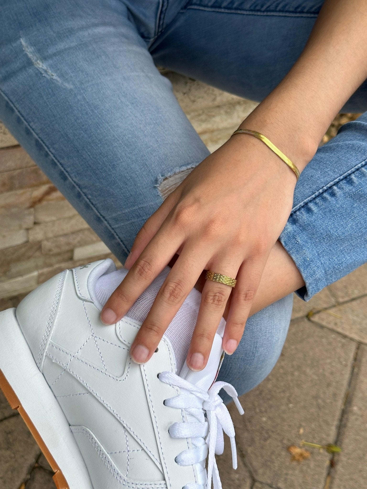 Flat Herringbone Chain Bracelet