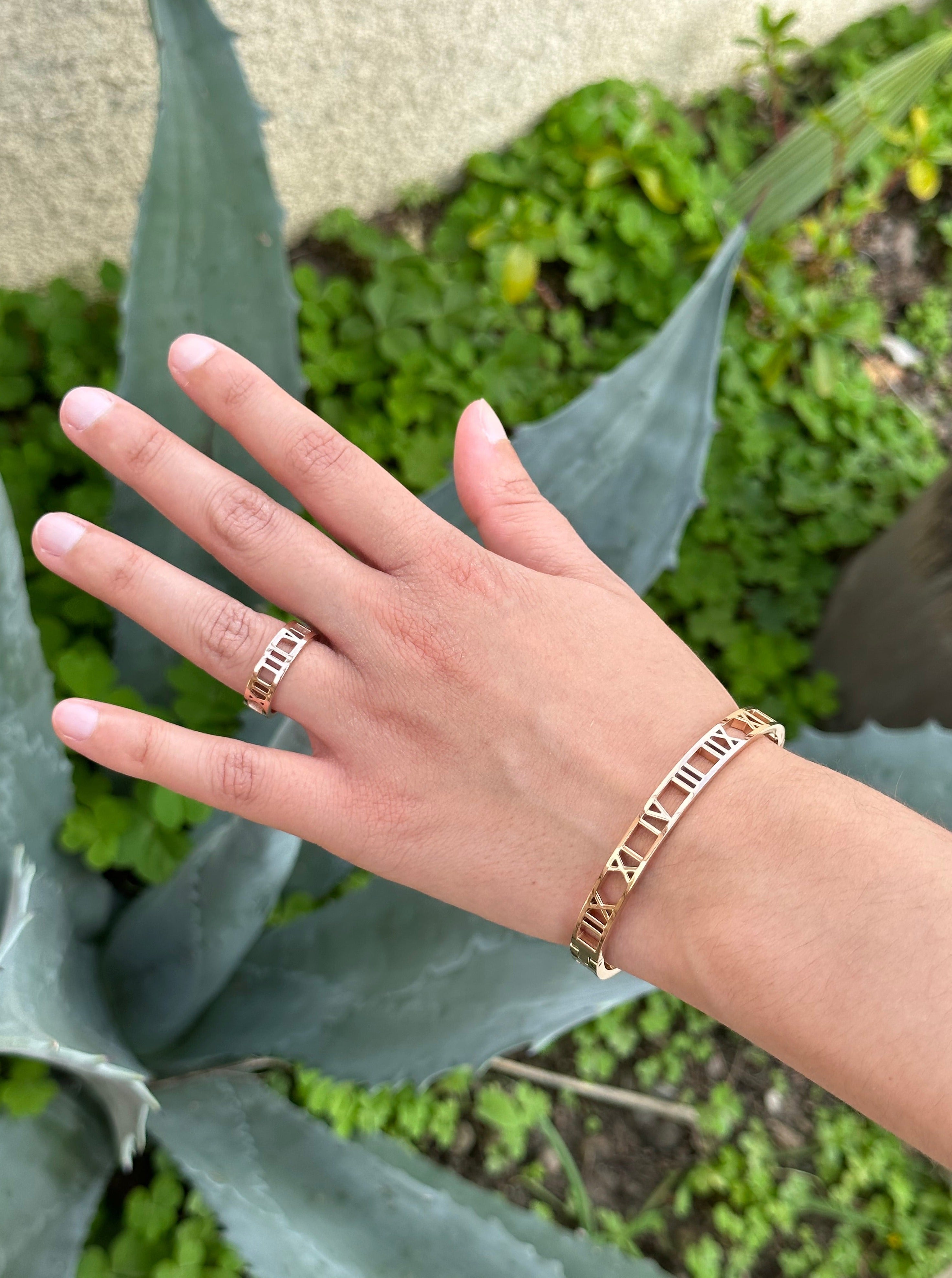 Roman Numeral Cuff Bracelet Bangle