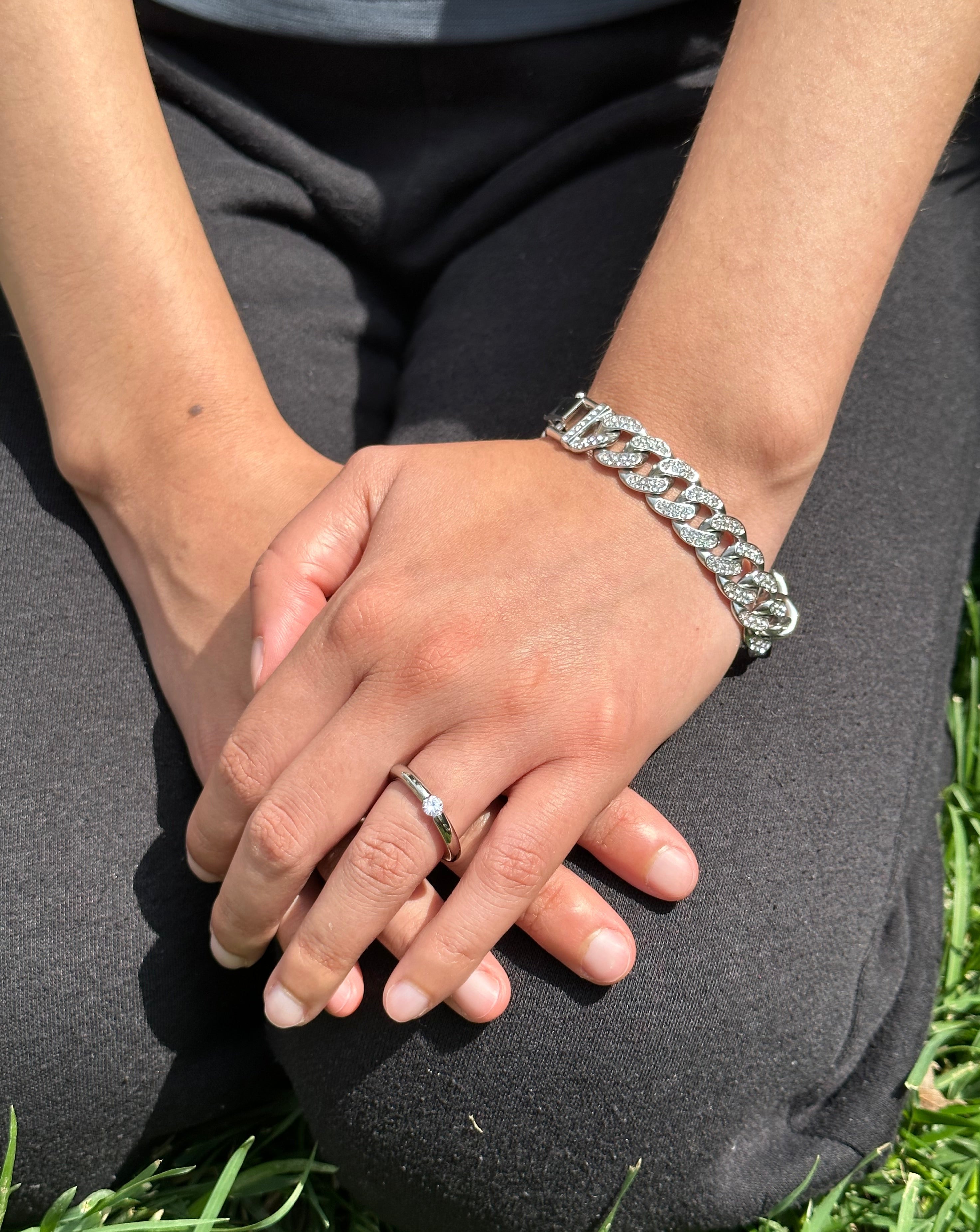 miami chain bracelet in silver