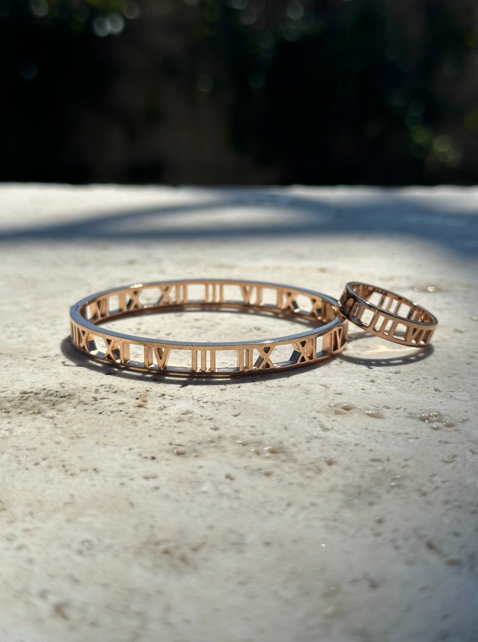 Roman Numeral Bracelet + Ring Set