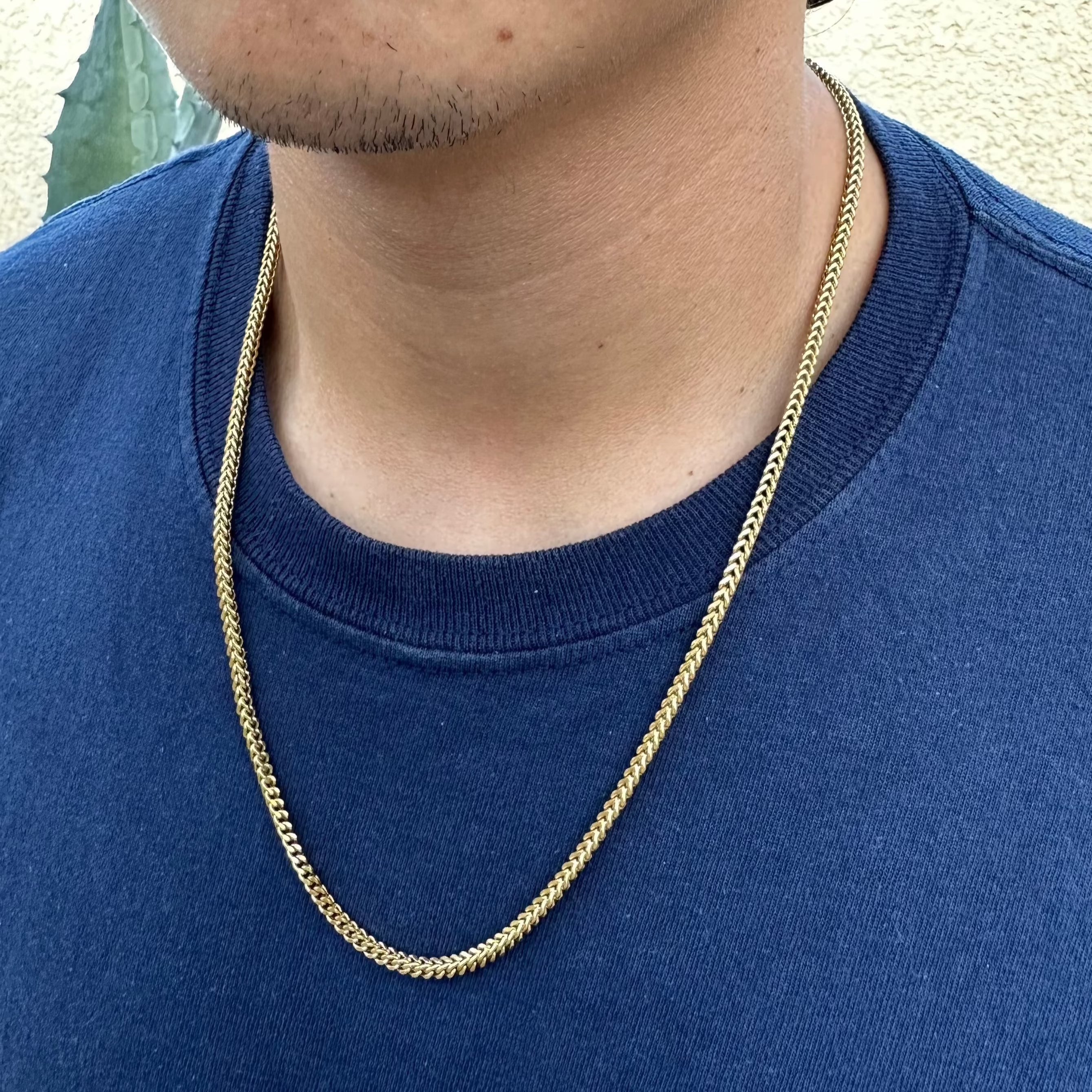 Mens Wheat Link Chain Necklace