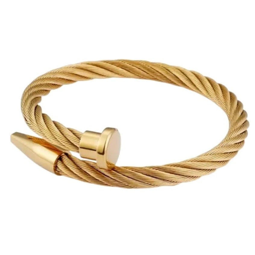 Mens Classic Steel Cable Bracelet Bangle