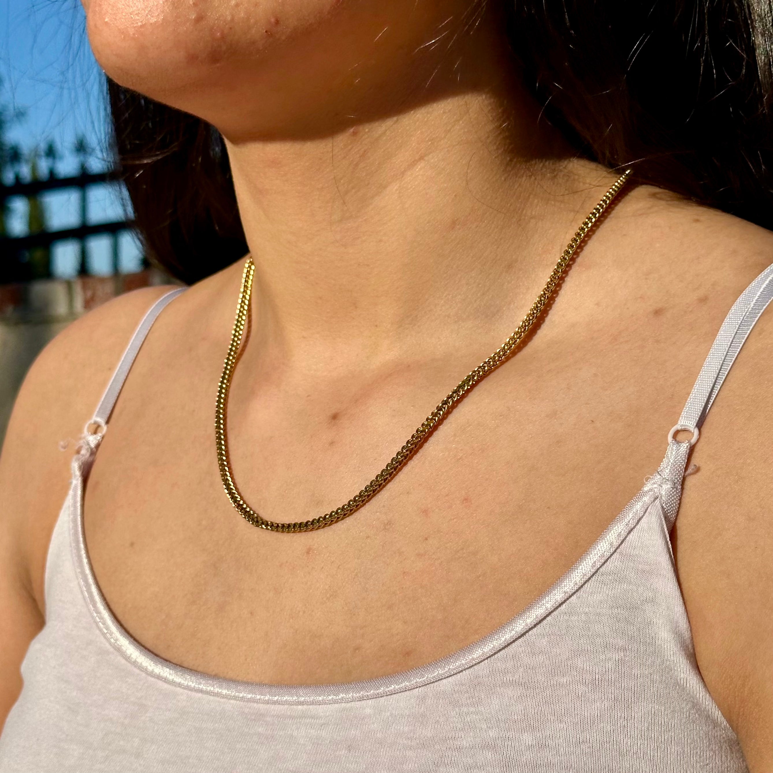 Collar de cadena de trigo para mujer
