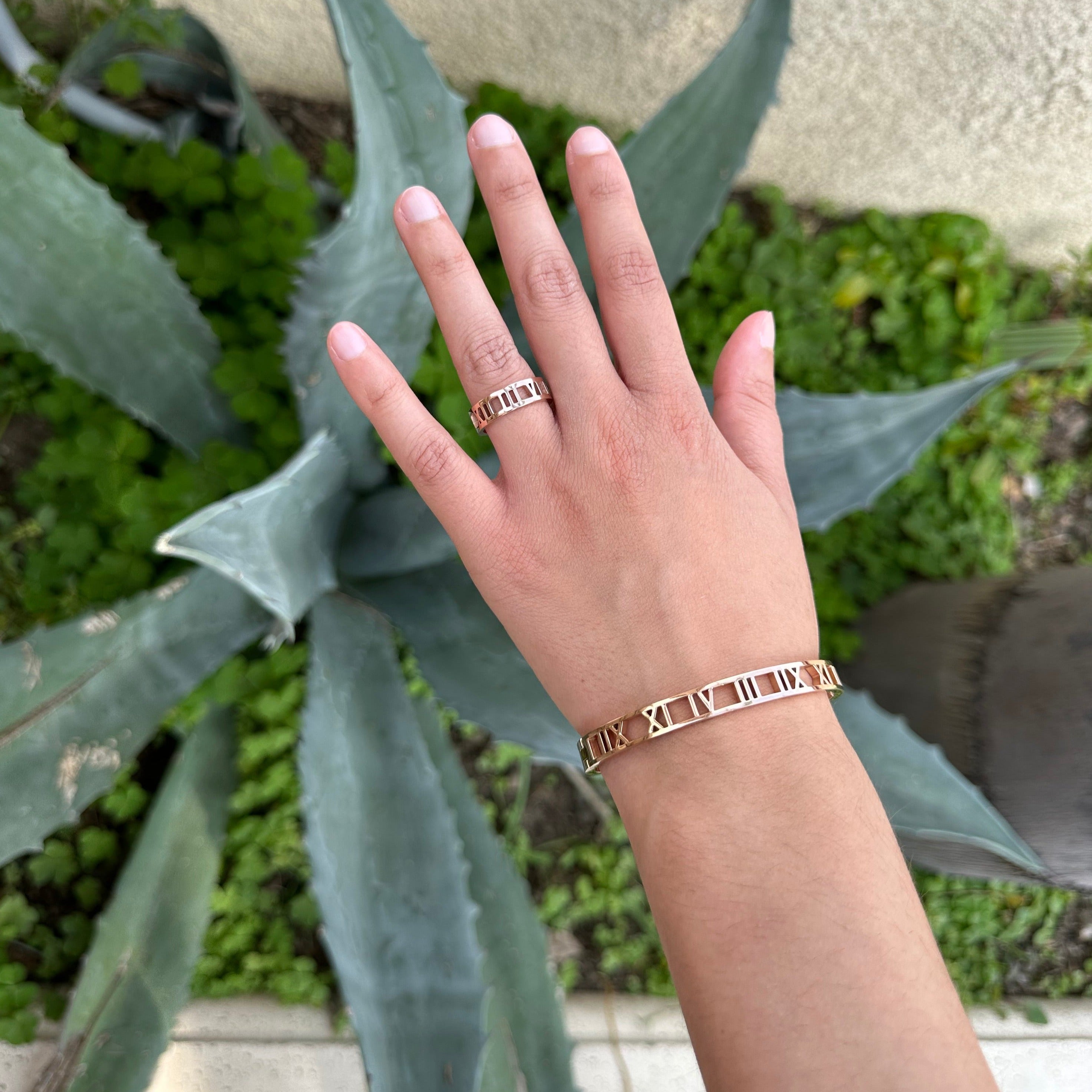 Roman Numeral Cuff Bracelet Bangle