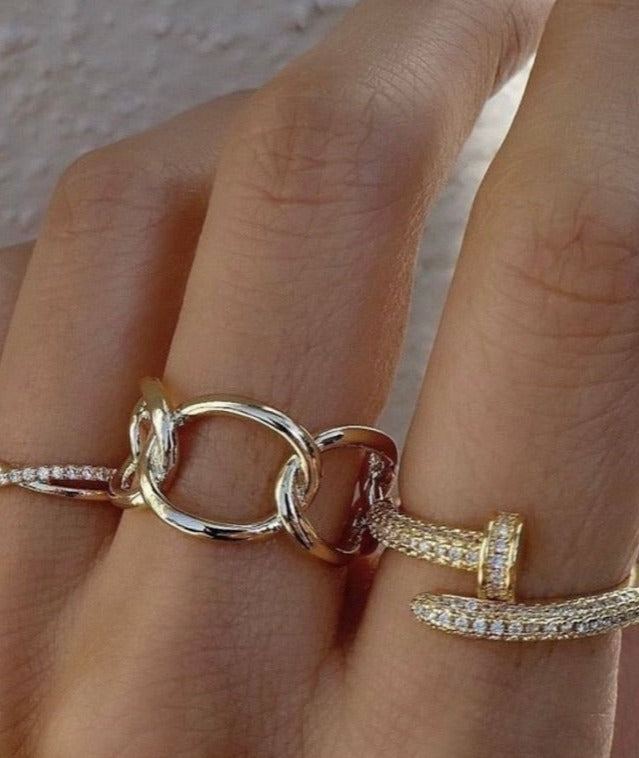 Iced Out Double Row Diamond Nail Ring