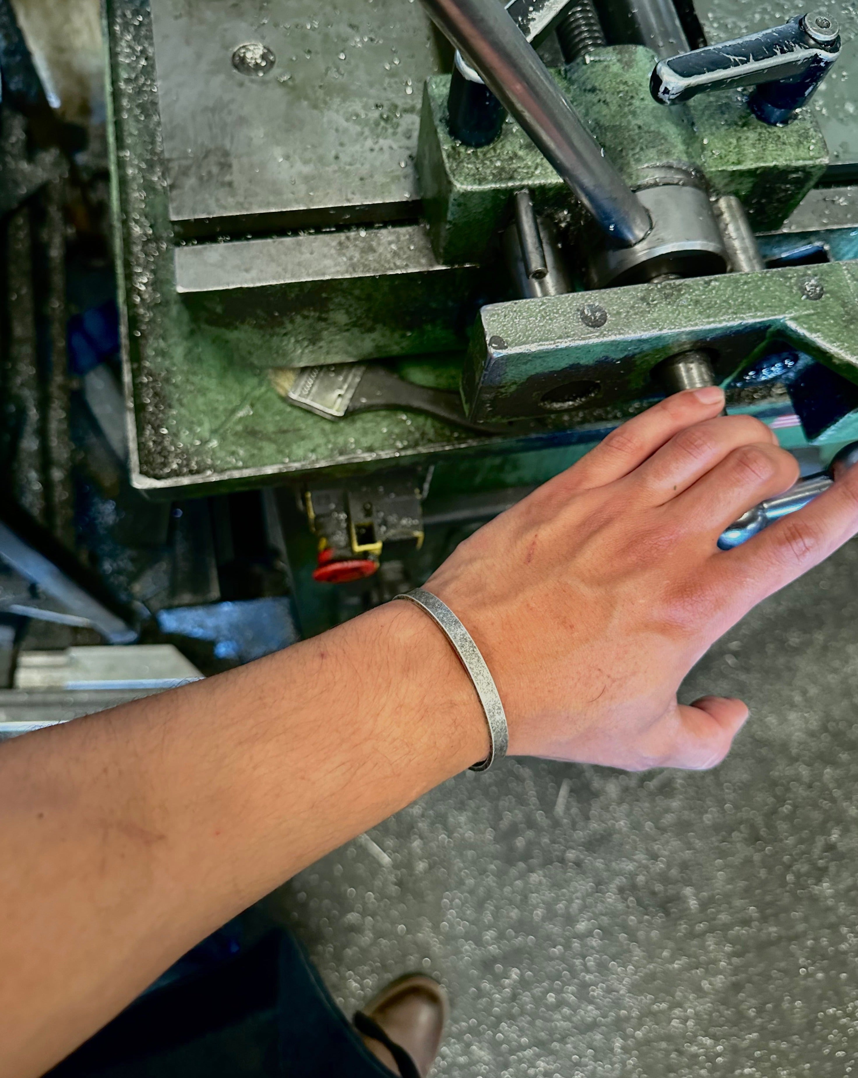 raw metal mens bracelet