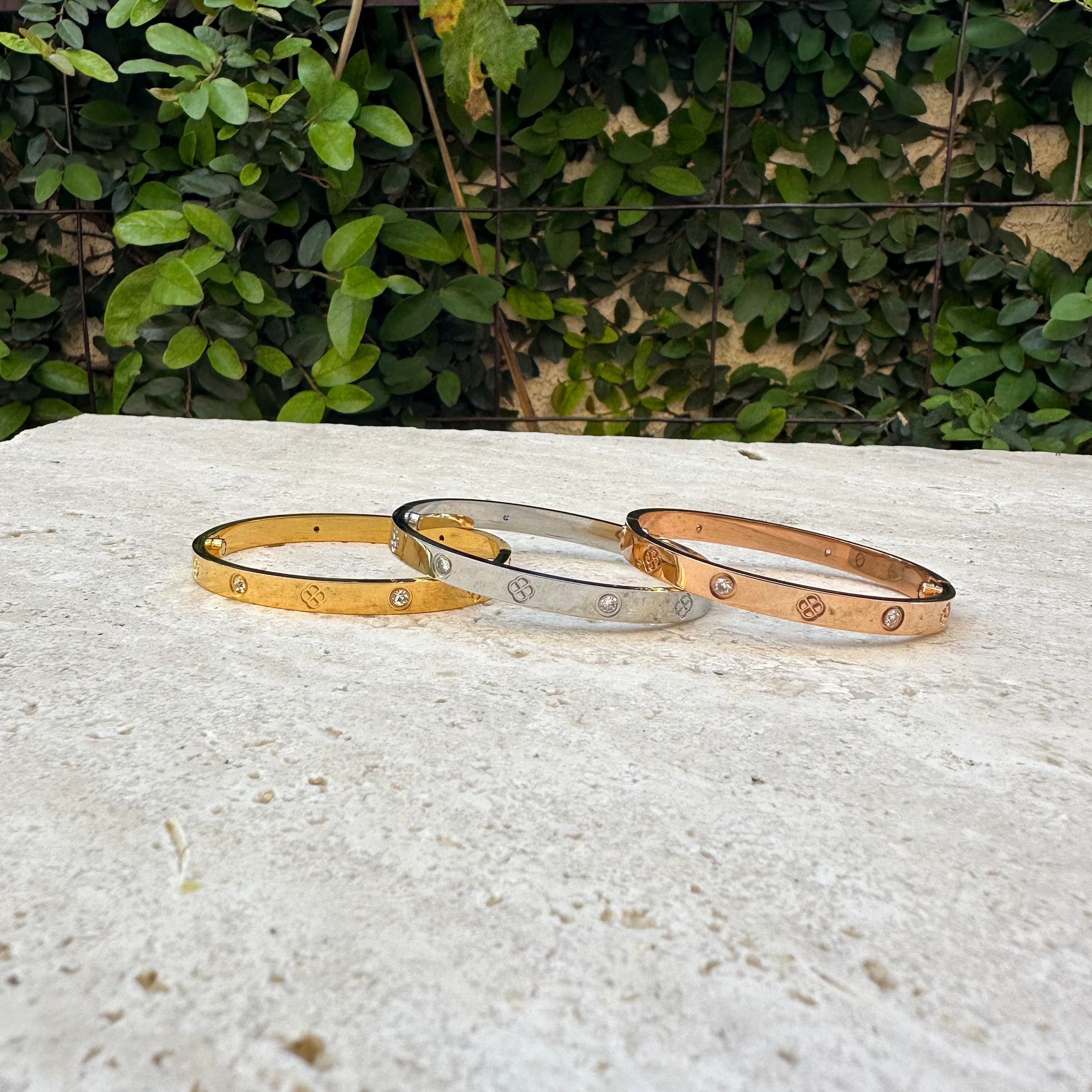 gold, silver, rose gold, screw cuff love bracelets