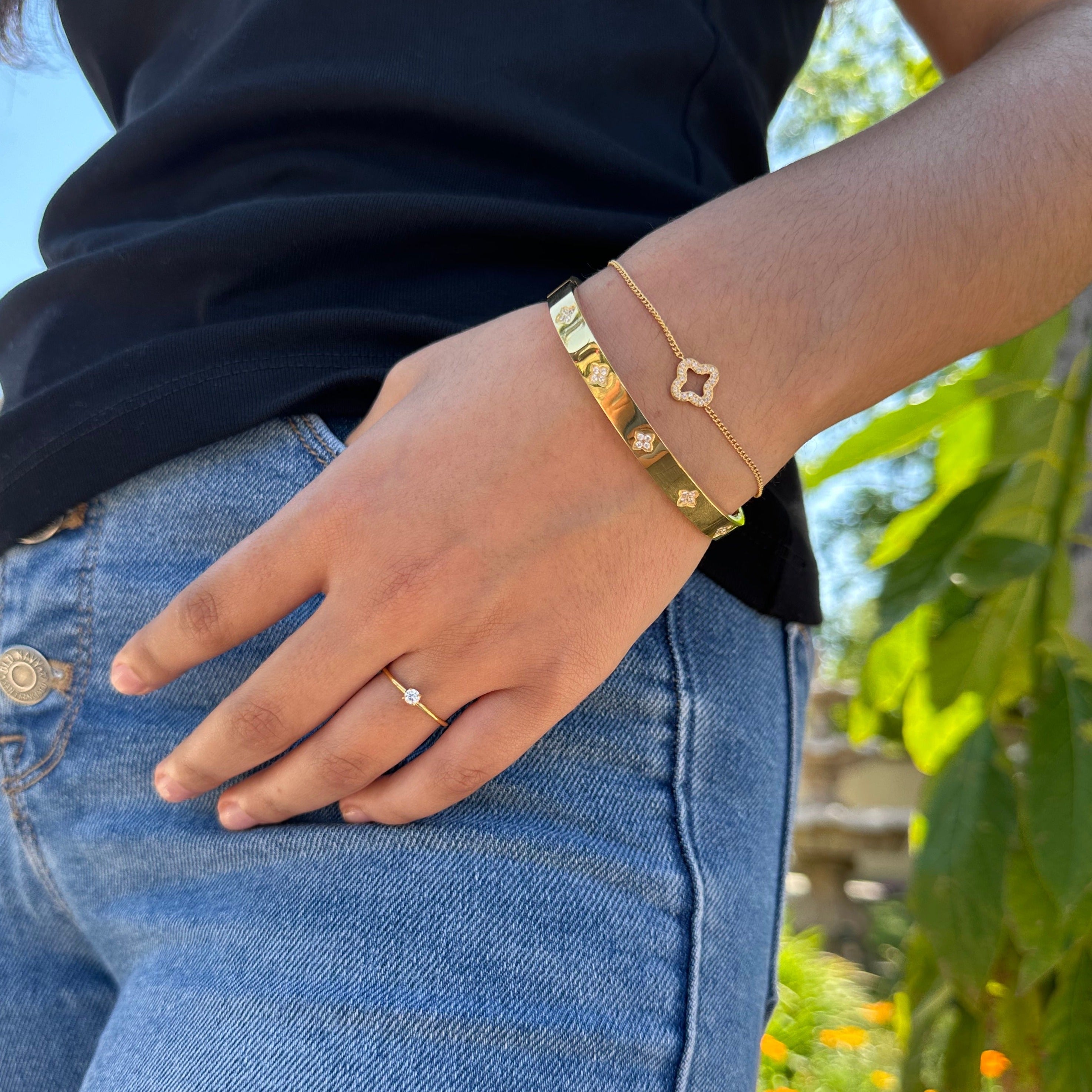 Pave Mini Clover Bracelet