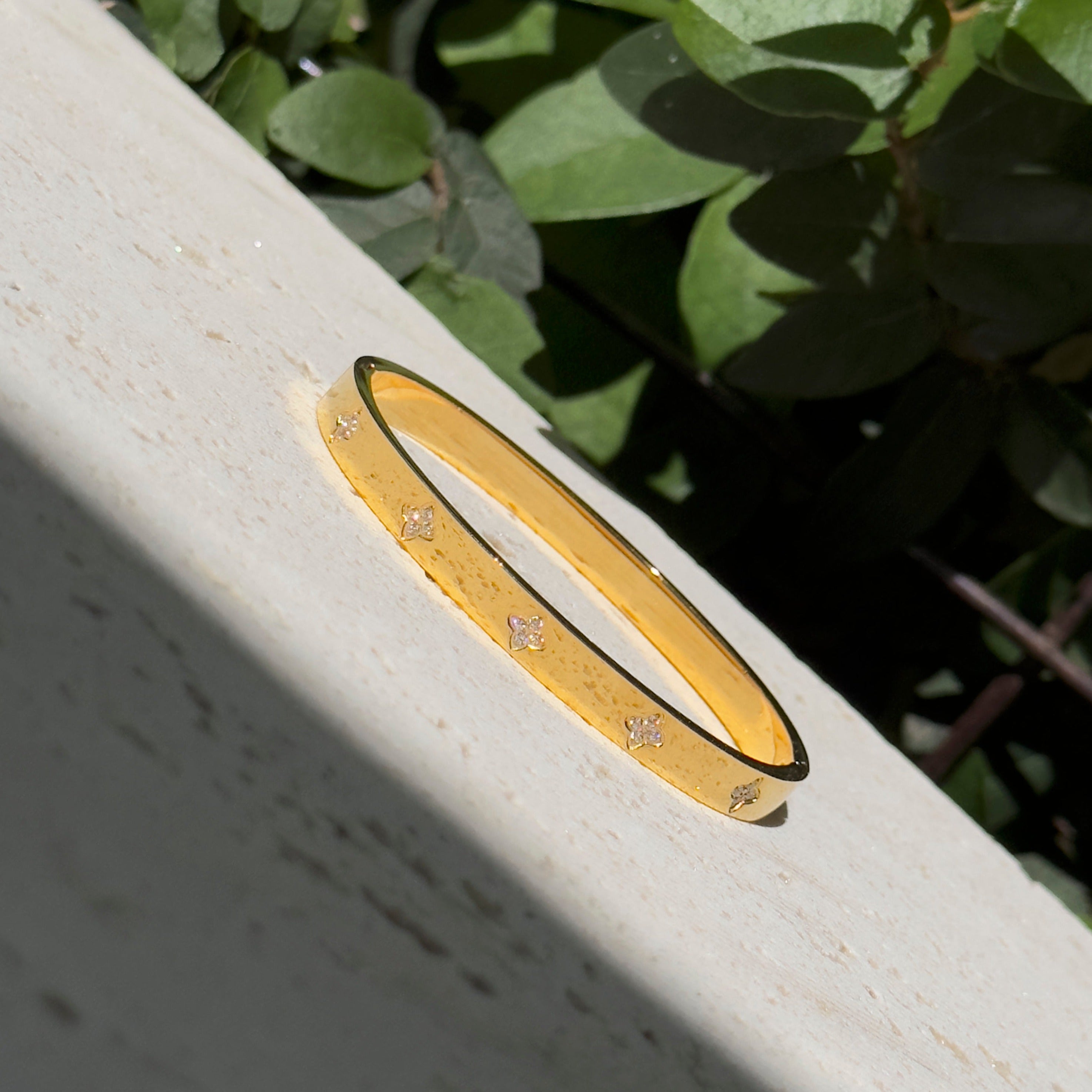 Clover Diamond Bangle Bracelet