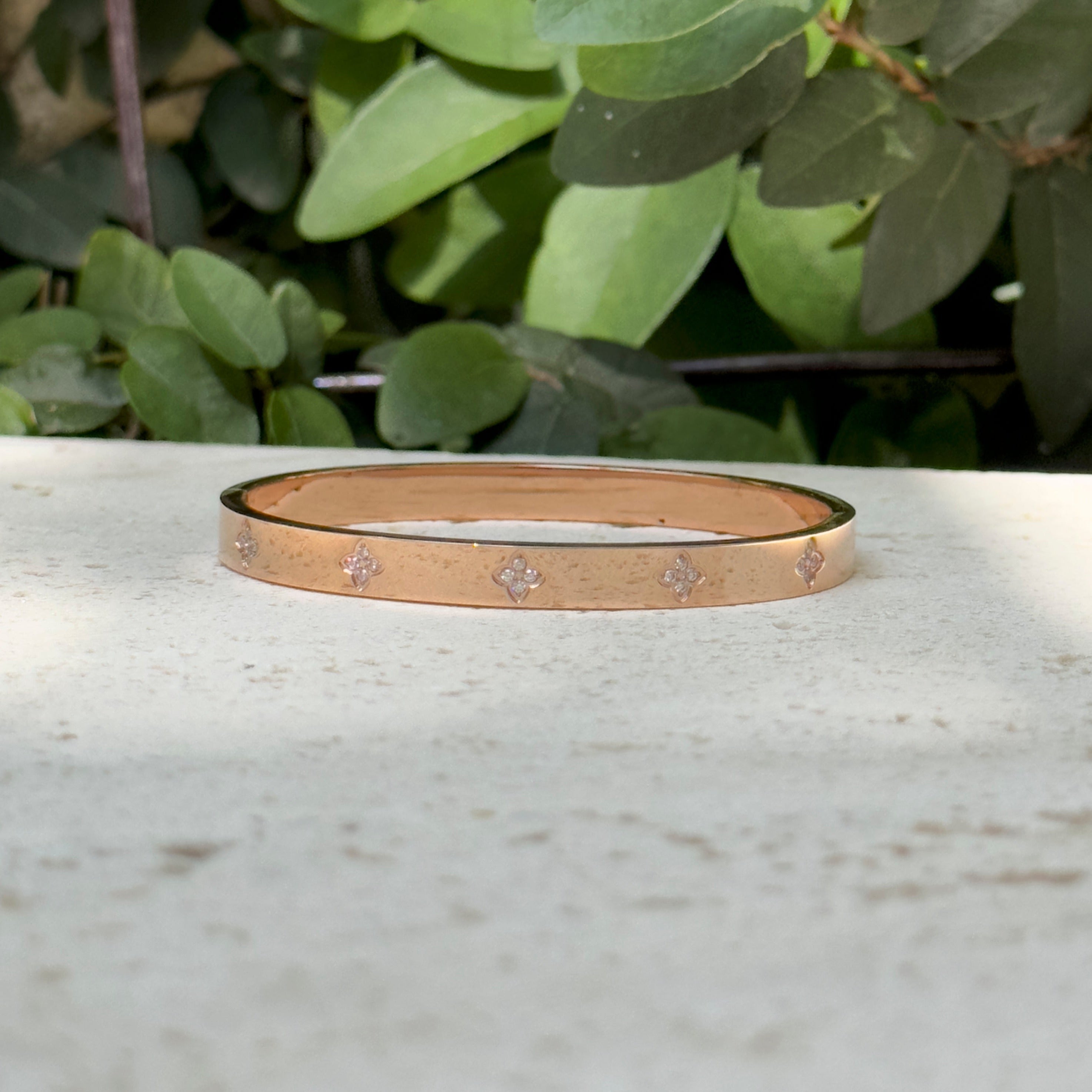 Clover Diamond Bangle Bracelet