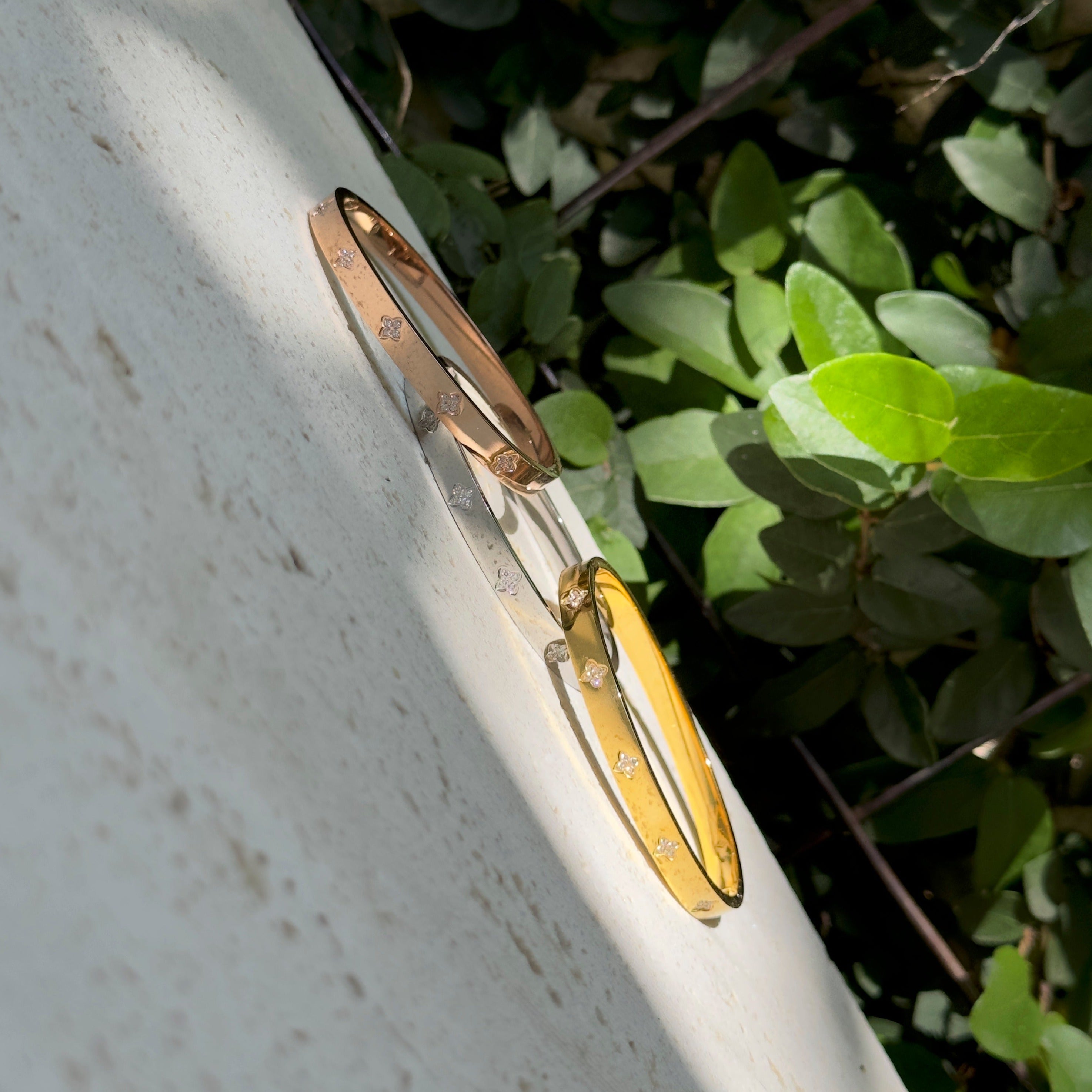 Clover Diamond Bangle Bracelet