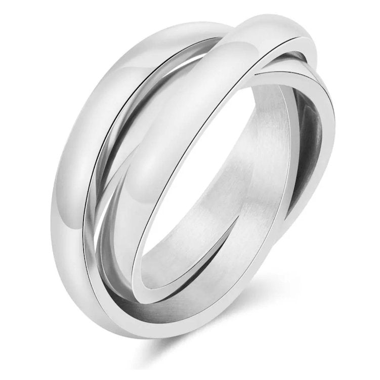 silver triple band ring for her 1 oak jewelry