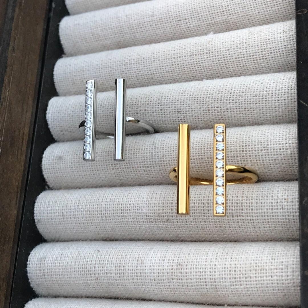 Gem Encrusted T ring 1 oak Jewelry