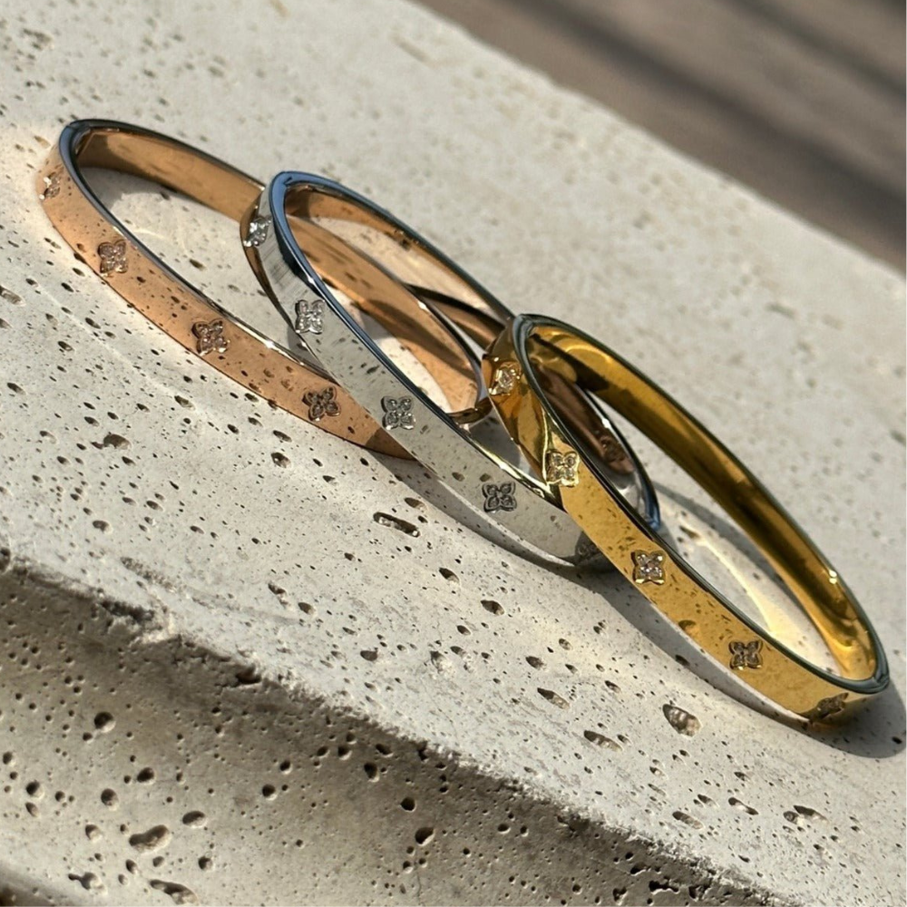Clover Diamond Bangle Bracelet