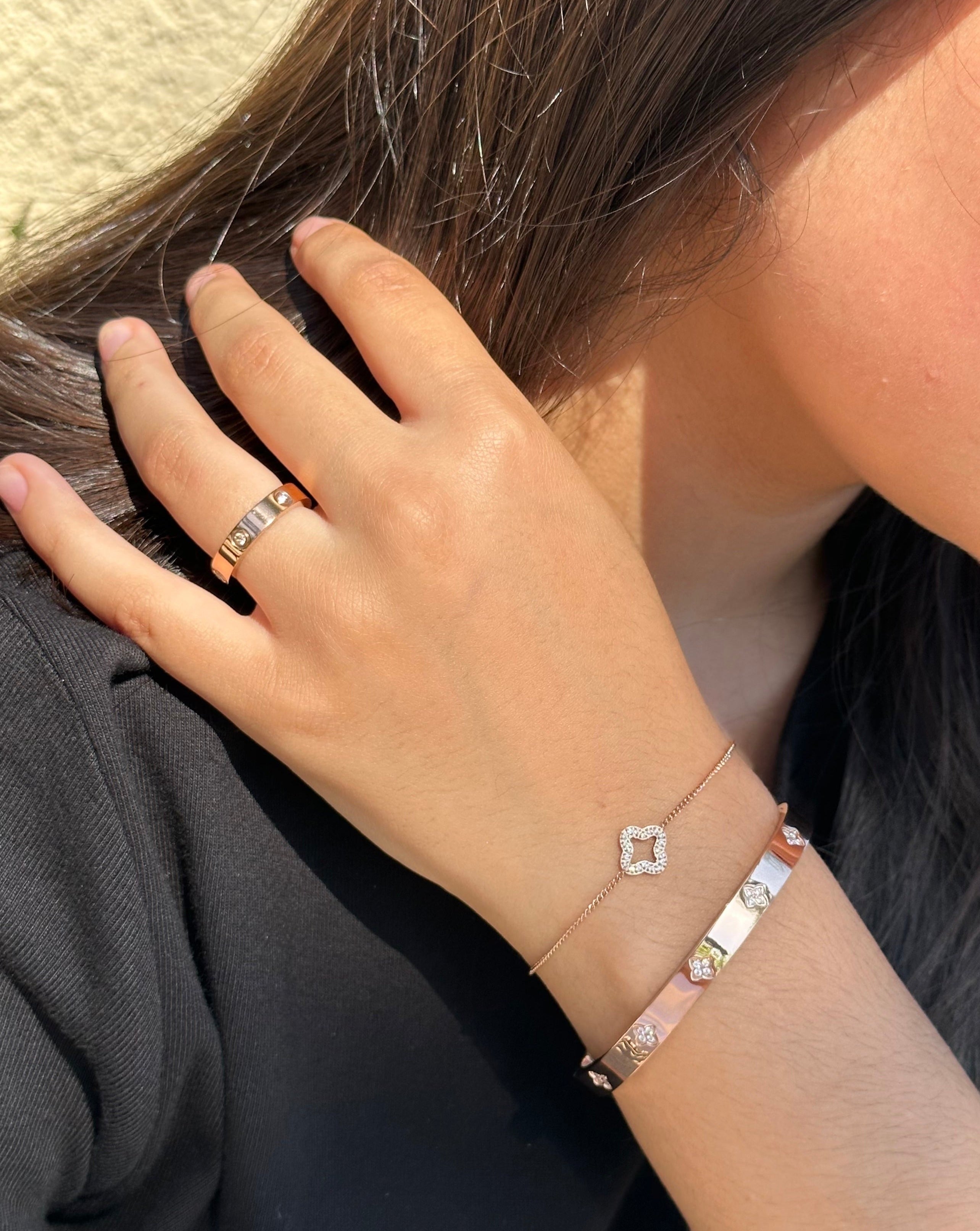 Pave Mini Clover Bracelet
