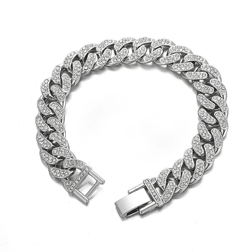 Diamond Bracelet Mens Titanium Chain Bracelet Titanium Iced Out