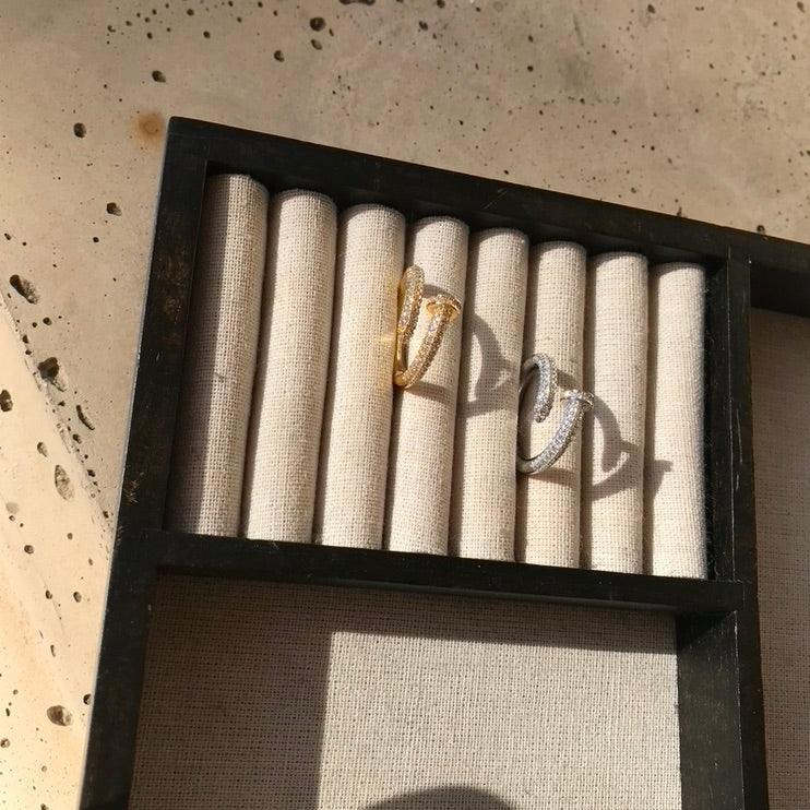 womens diamond encrusted nail rings