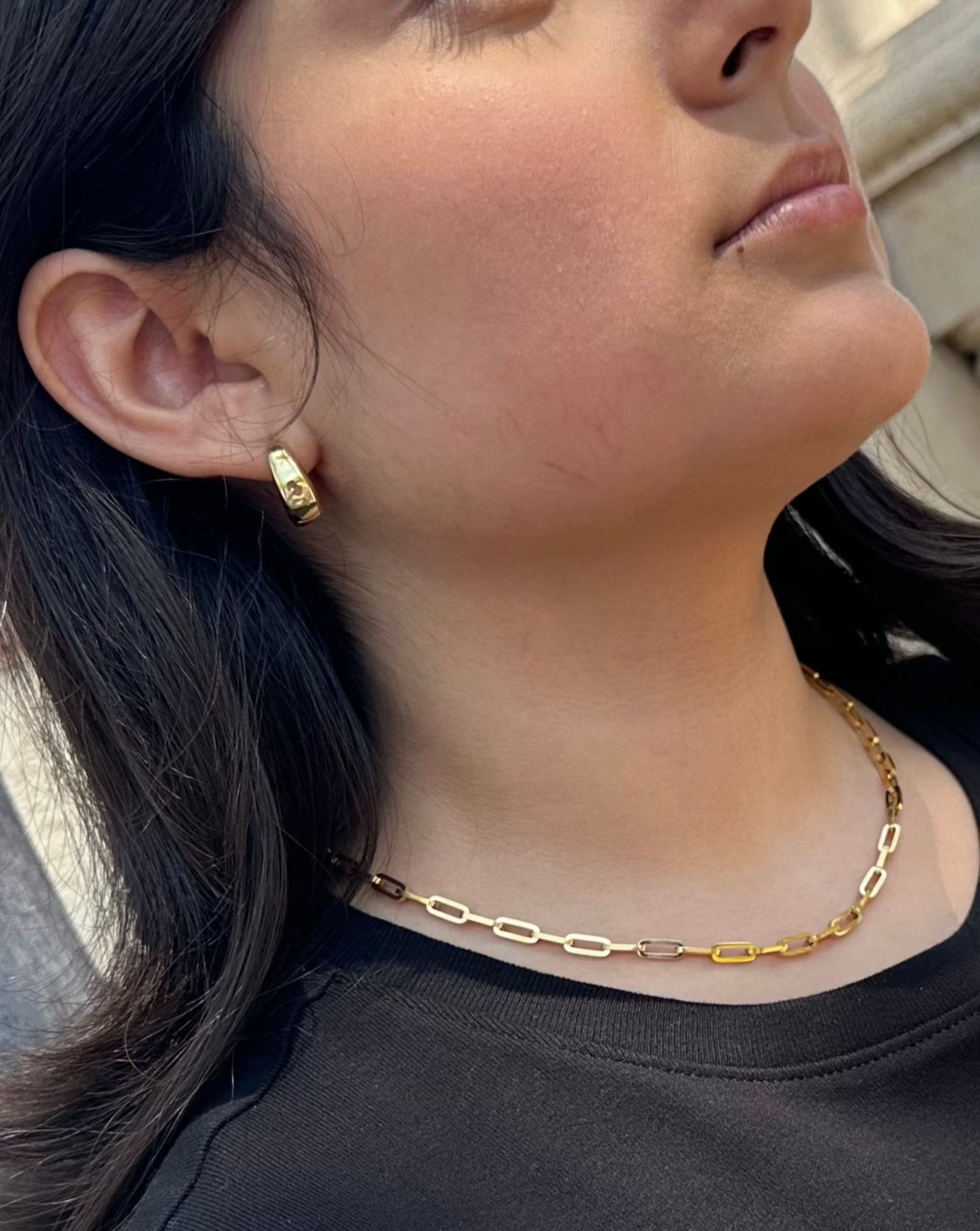 gold earrings + necklace set
