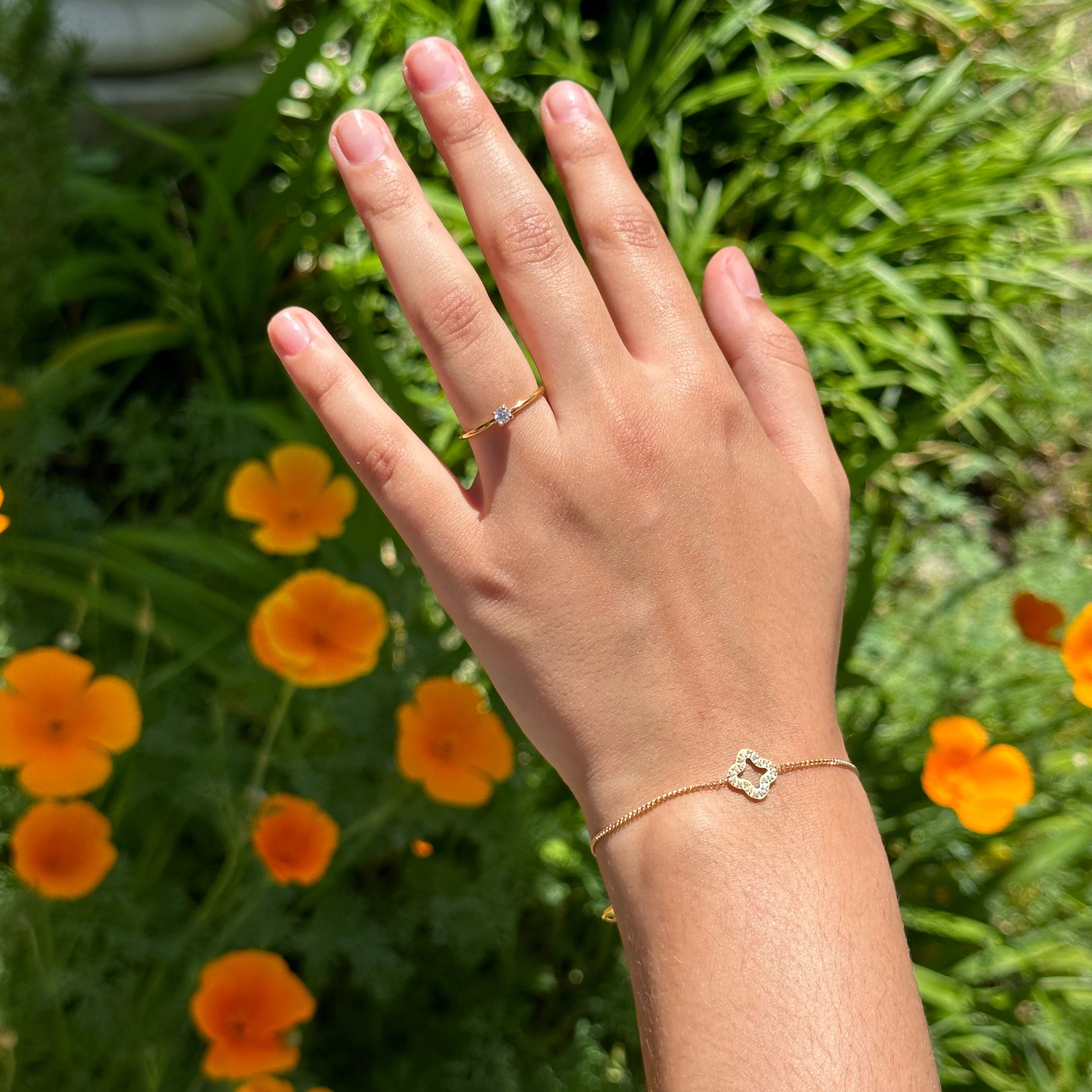 Mini Solitaire Dainty Ring