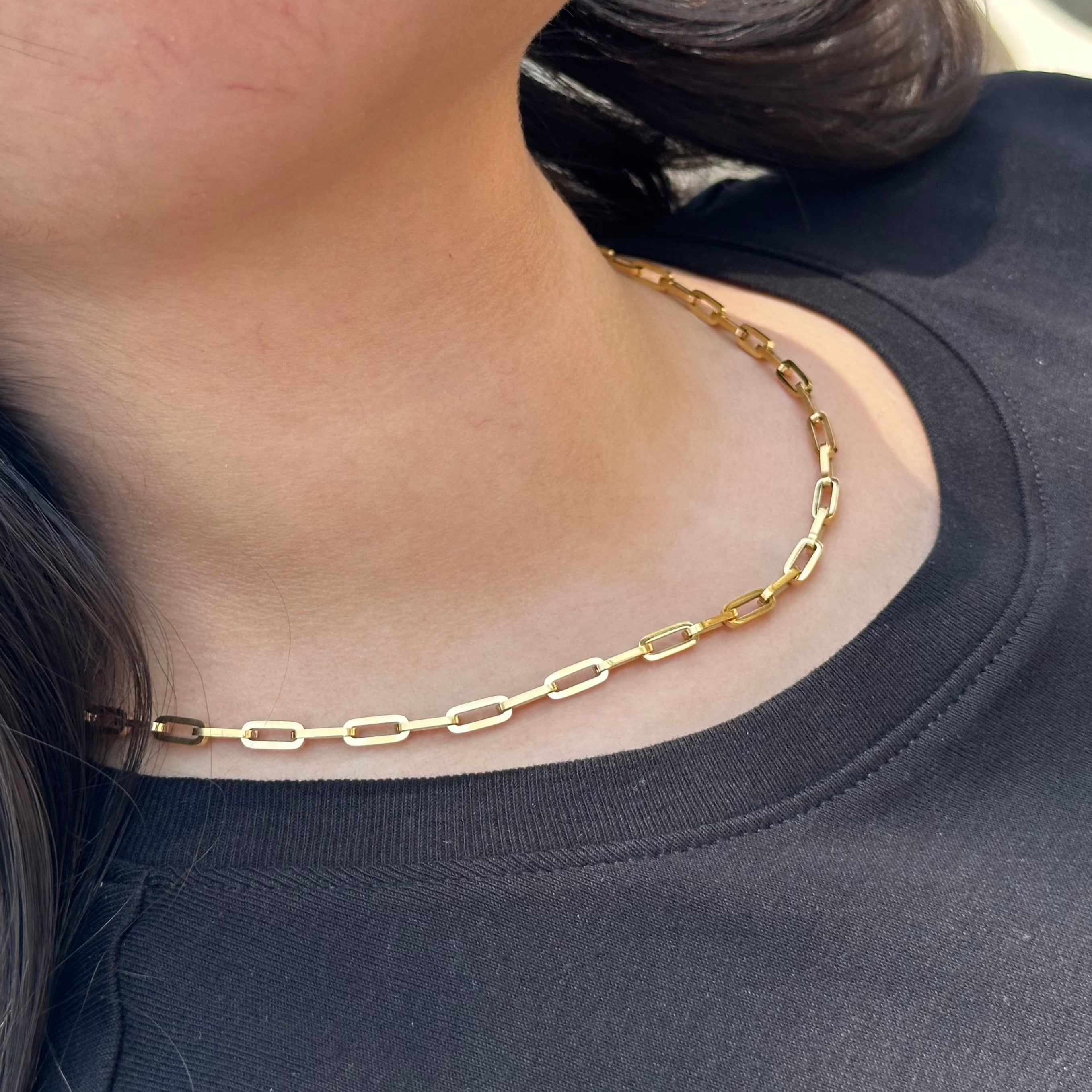 16in gold paperclip necklace
