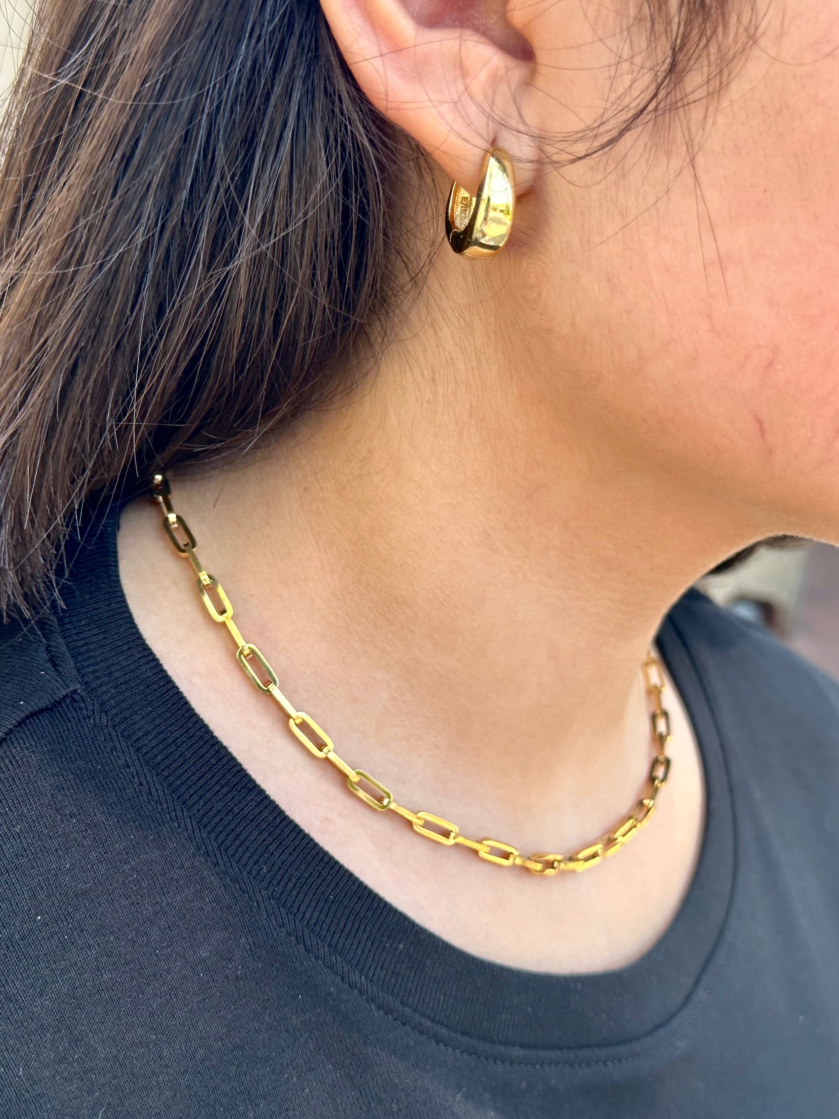 Tobillera con cadena de eslabones de clip delicado