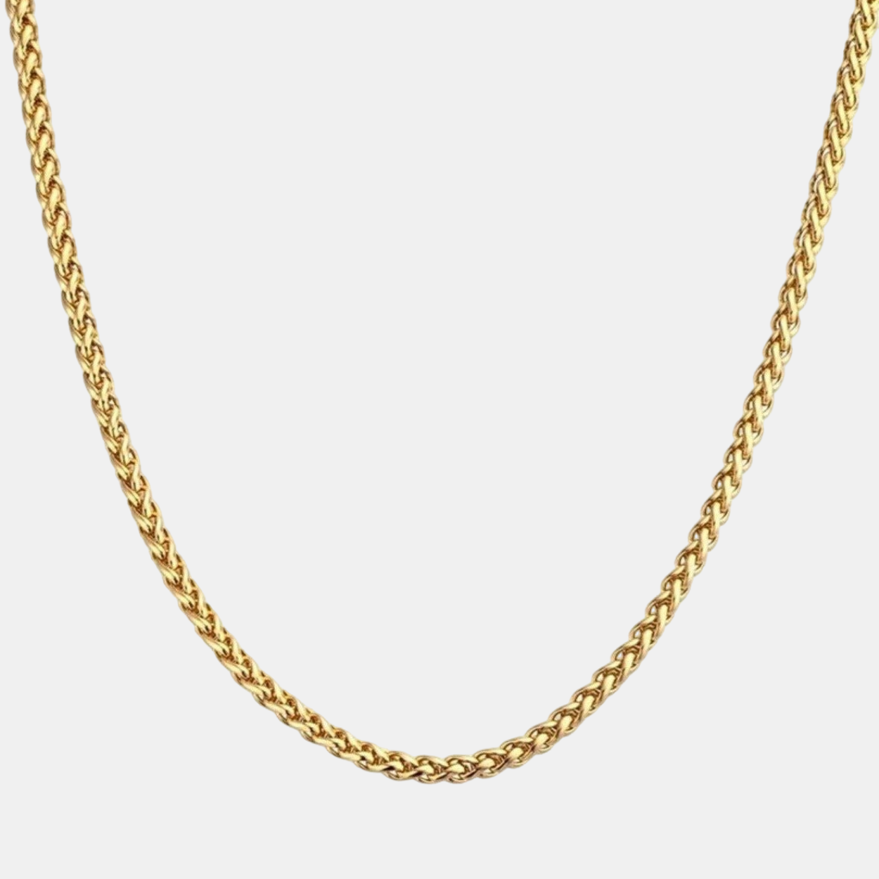 Men's 18k Gold Wheat Chain Necklace - 1 Øak