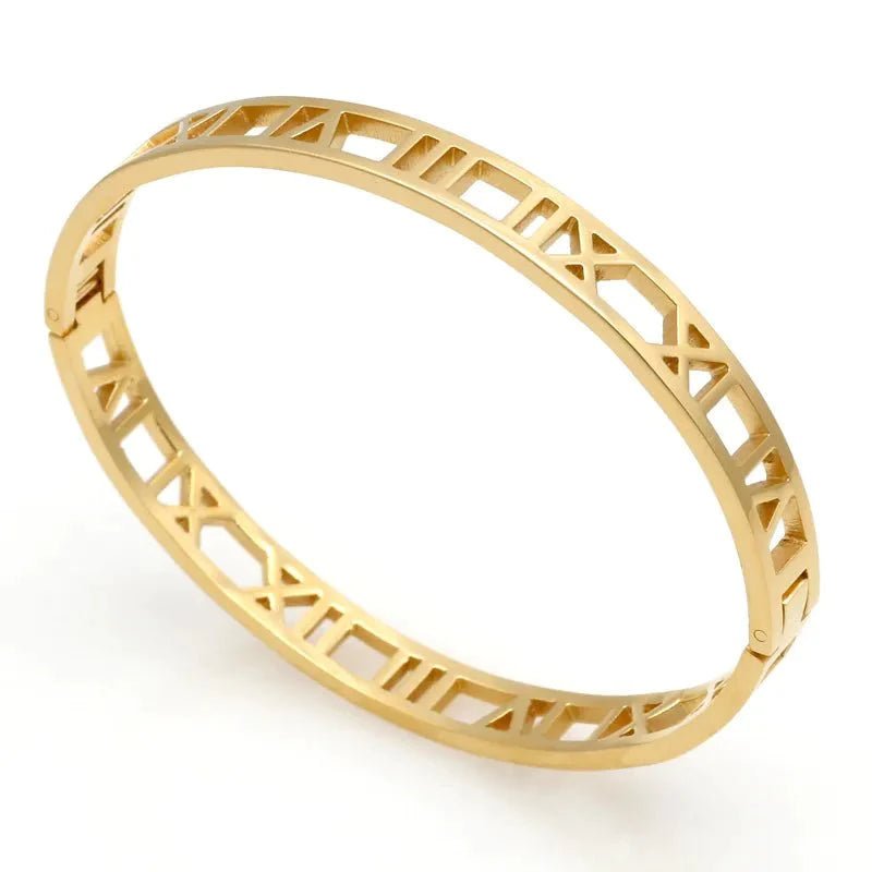 18k gold roman cuff atlas bracelet