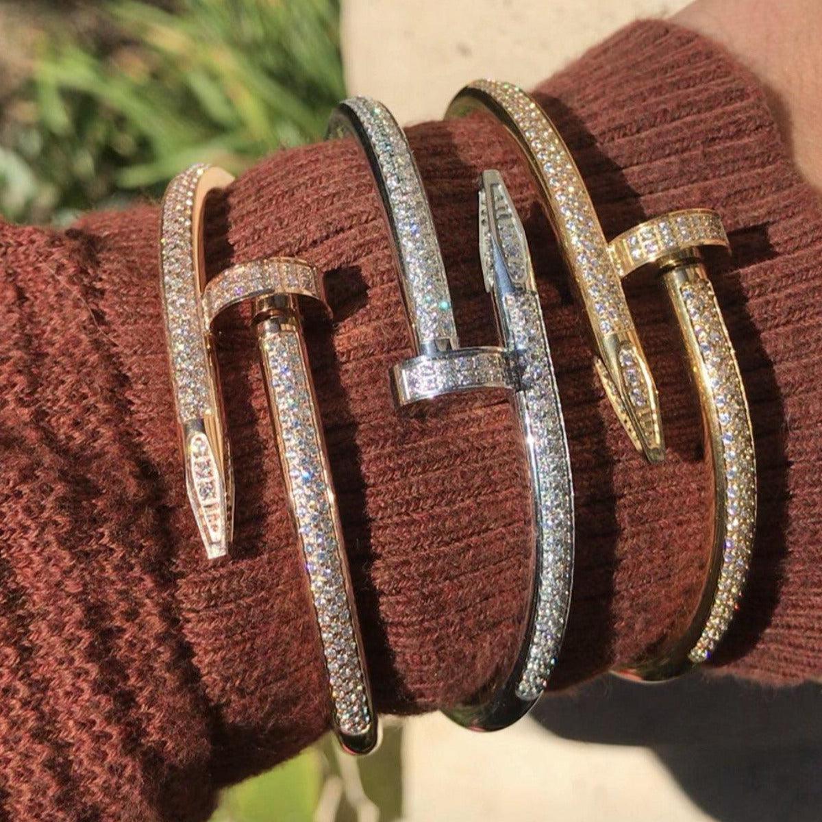 Men's Fully Studded Nail Bracelet Bangle