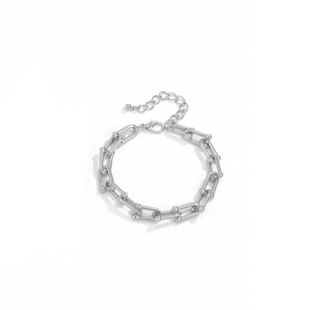 18k Gold Gauge Link Bracelet - 1 Øak