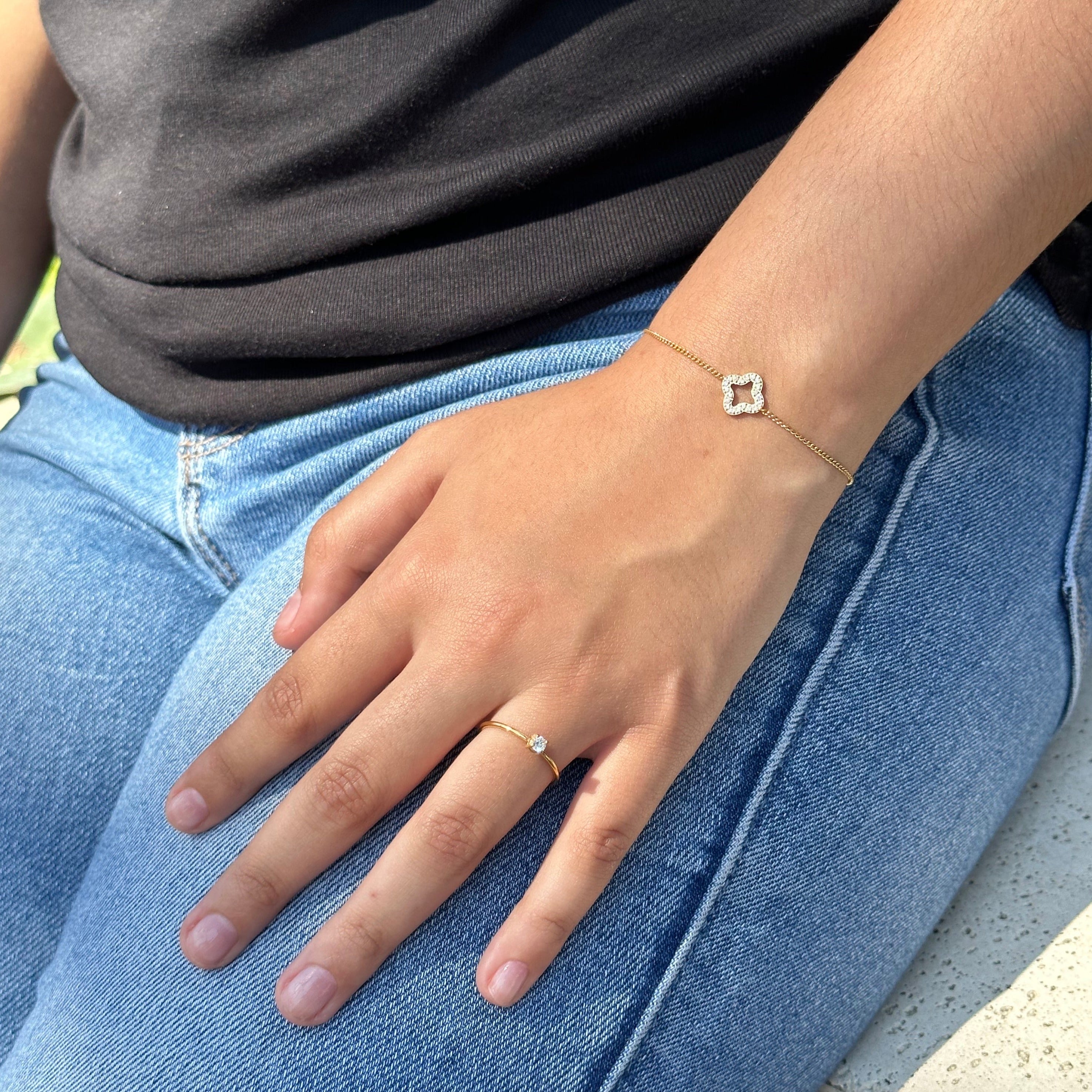 Pave Mini Clover Bracelet