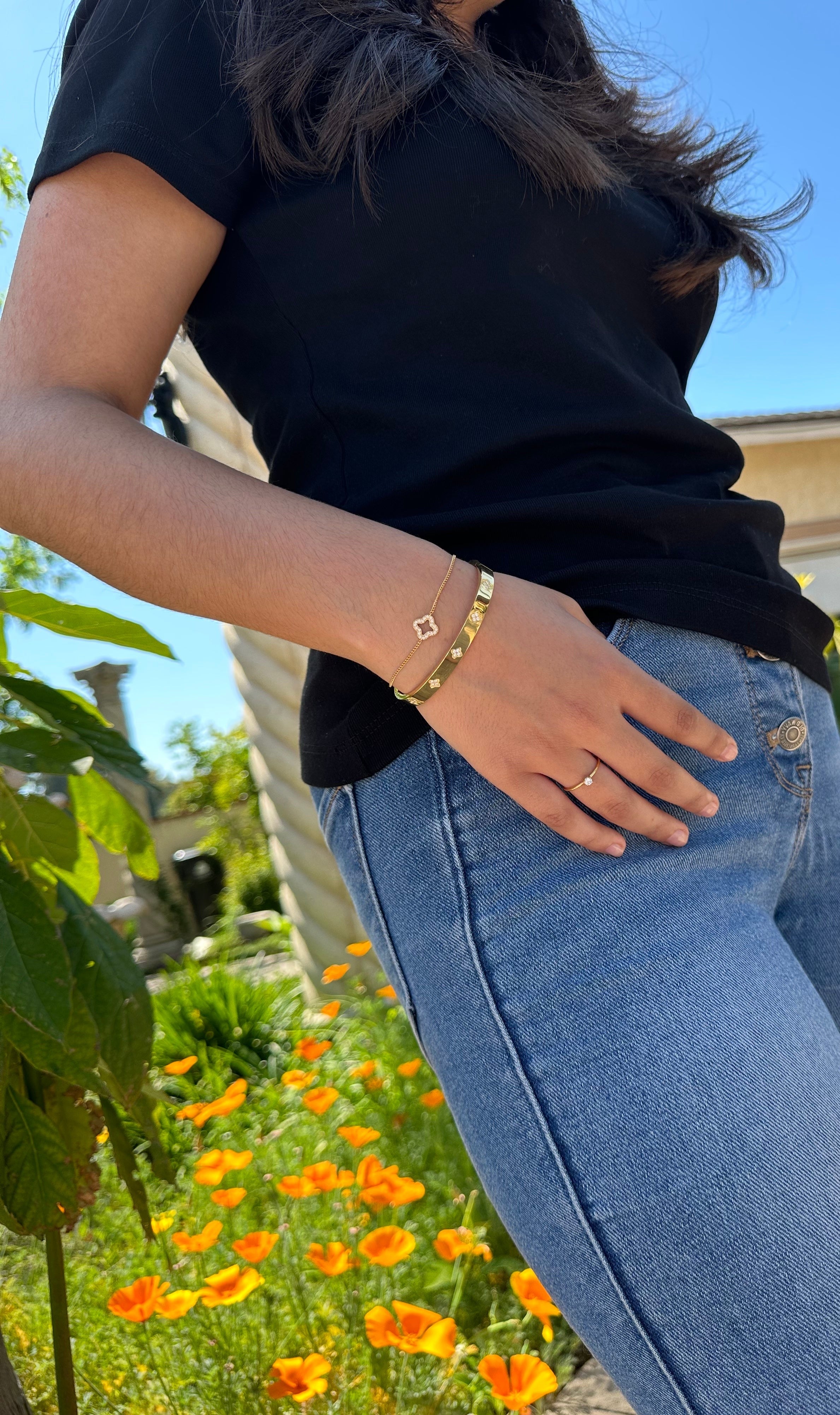 Pave Mini Clover Bracelet