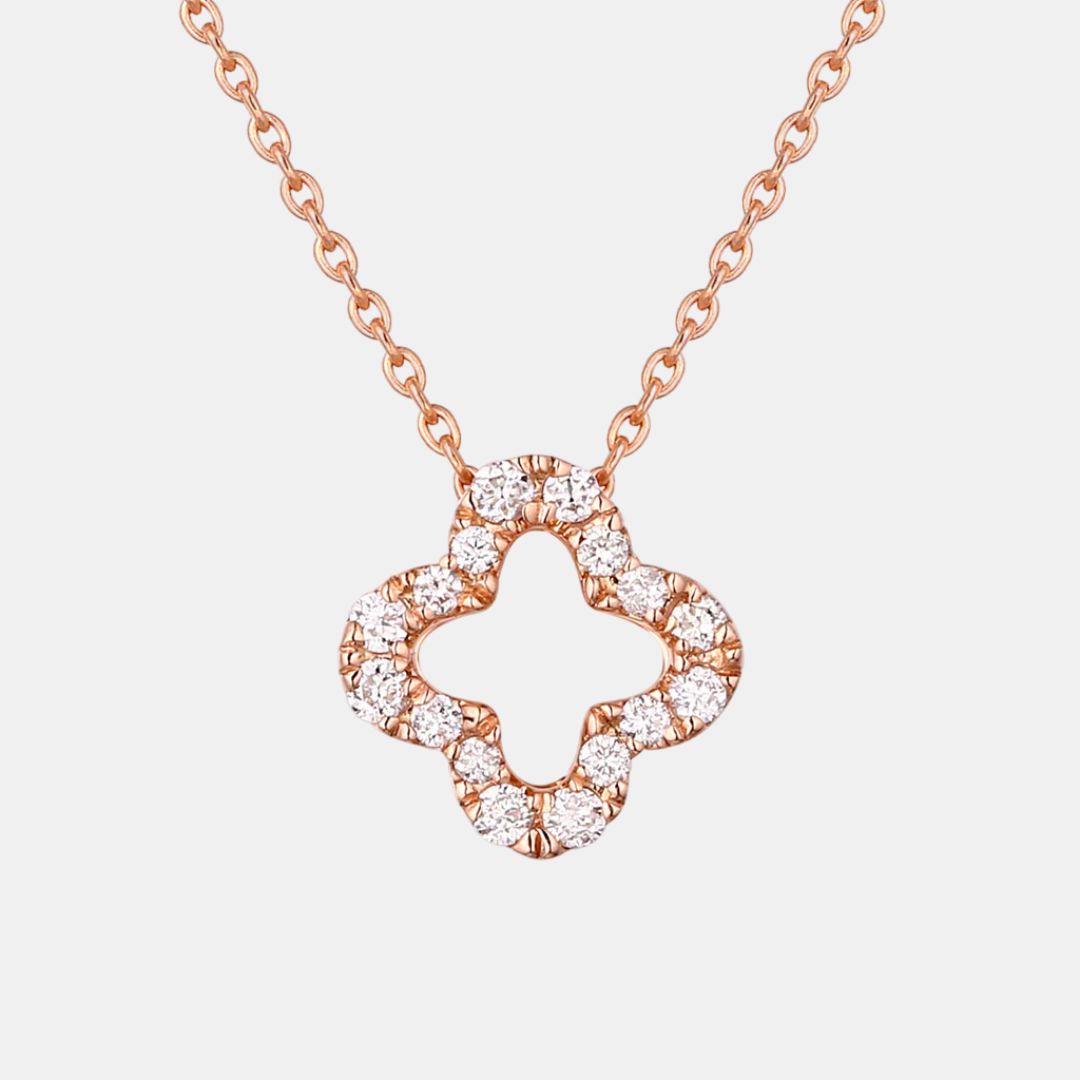 rose gold pave mini clover bracelet