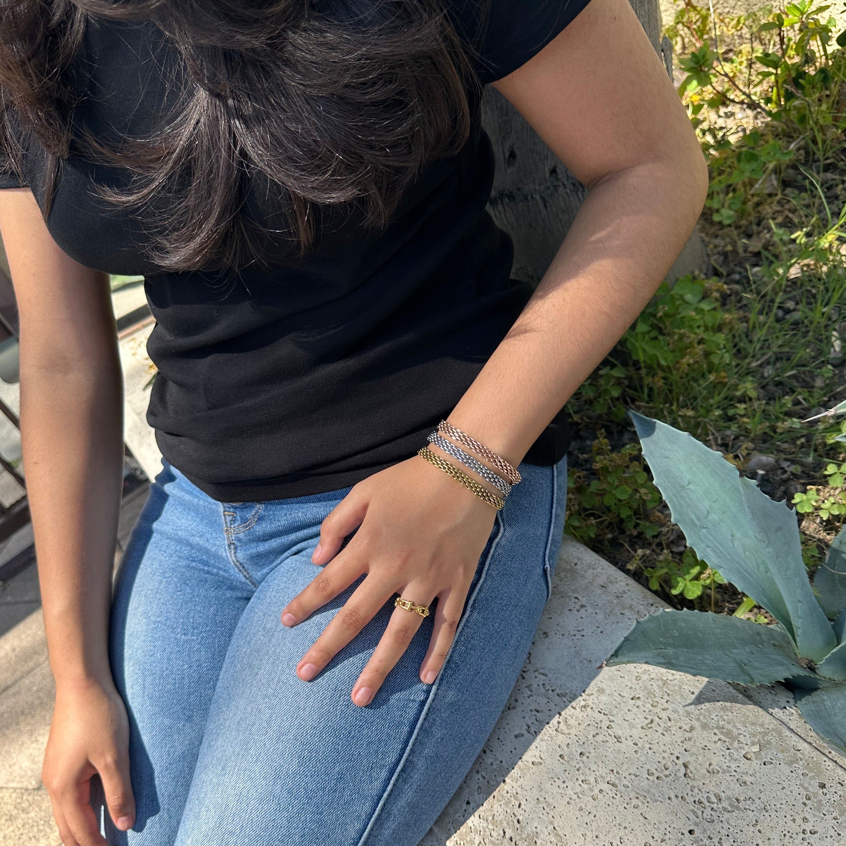 dainty chain mesh bracelets womens
